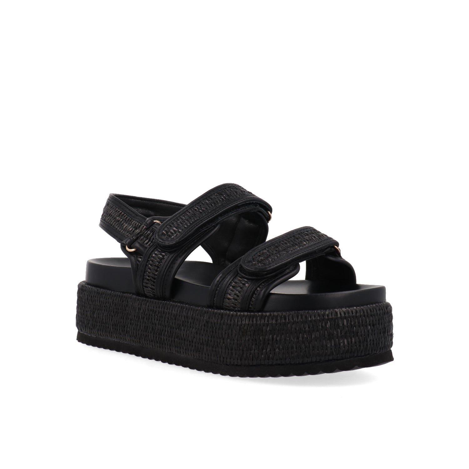 Sandalia Casual Vazza color Negro para Mujer con ajuste de Velcro
