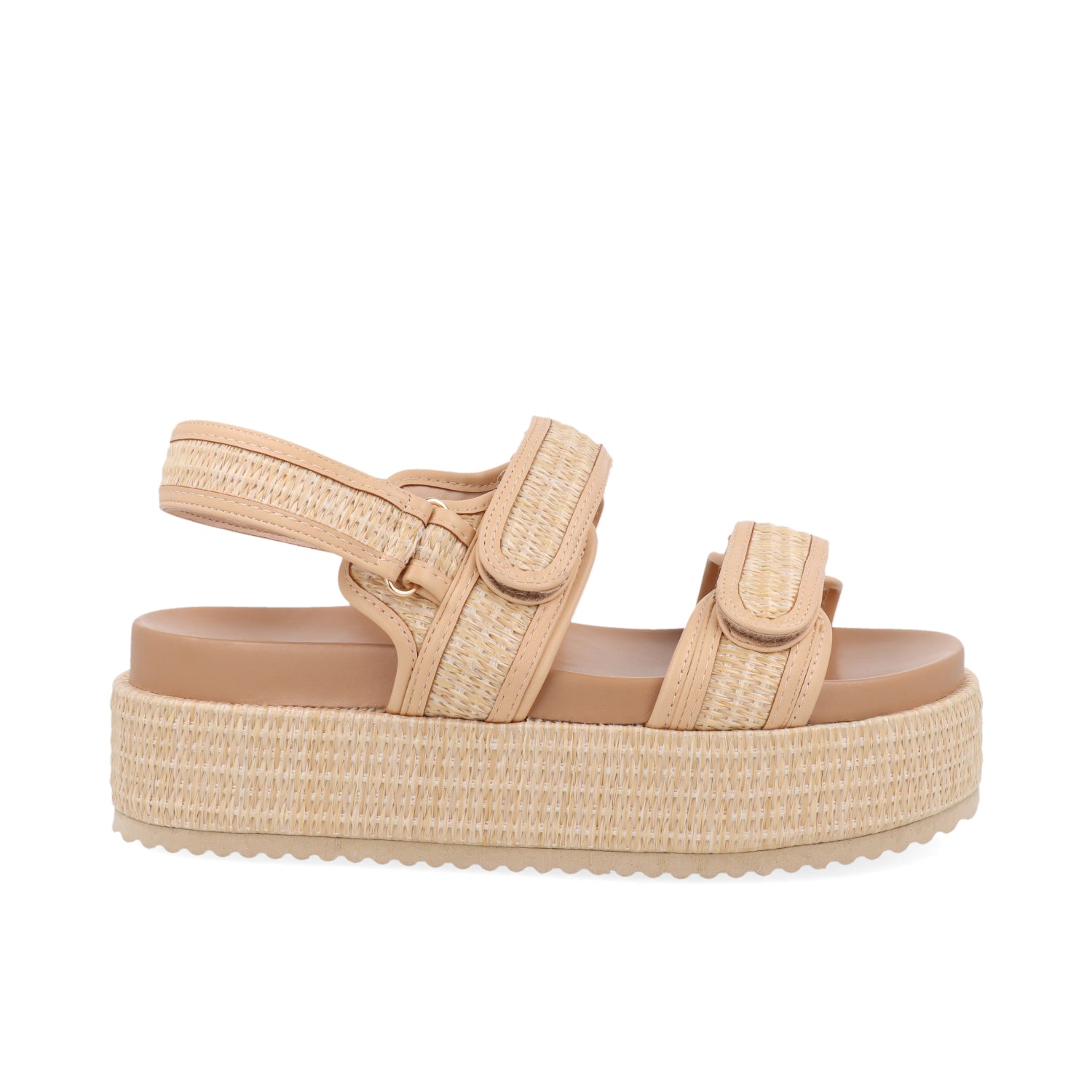 Sandalia Piso Vazza color Arena para Mujer con ajuste de Velcro