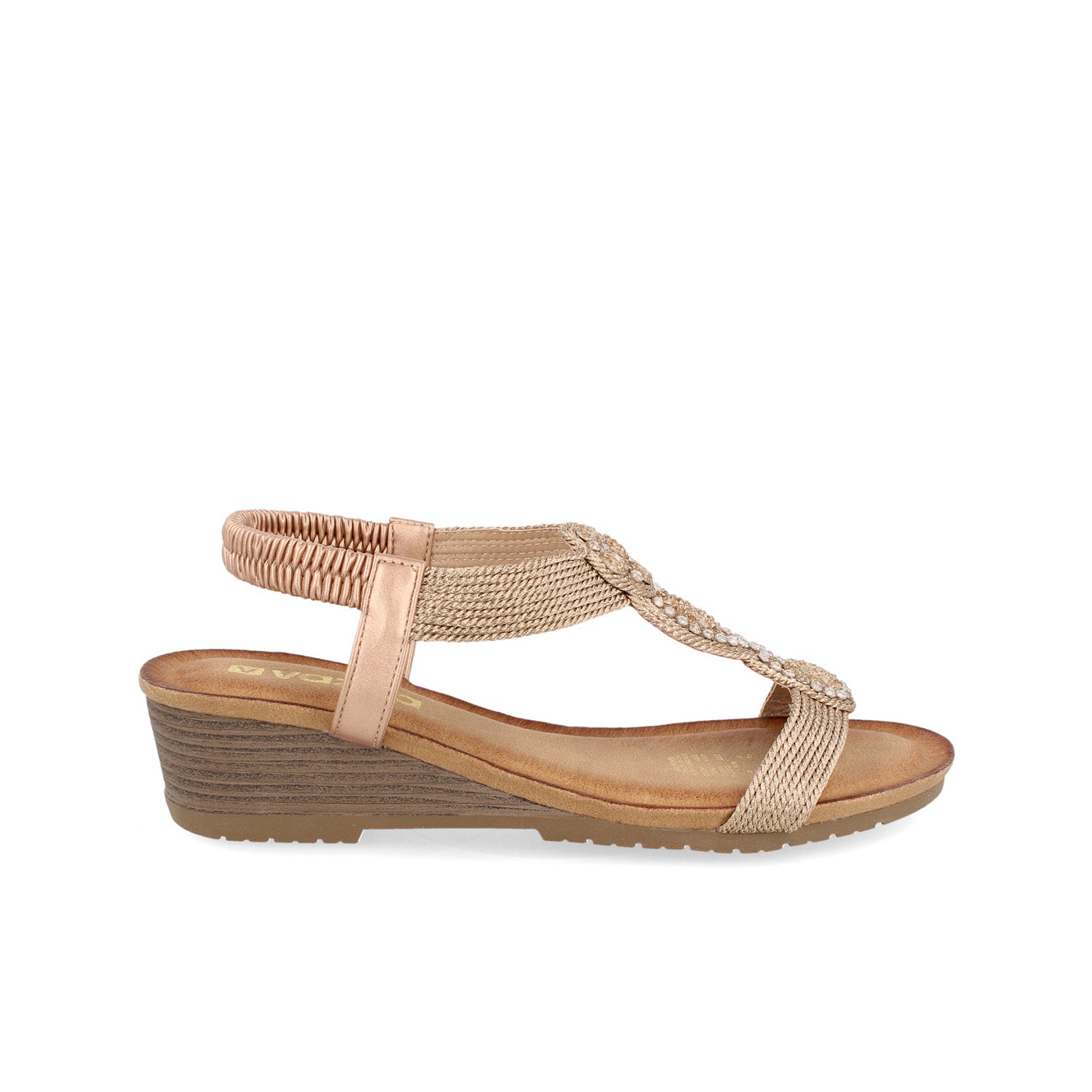 Sandalia Casual Vazza color Oro para Mujer