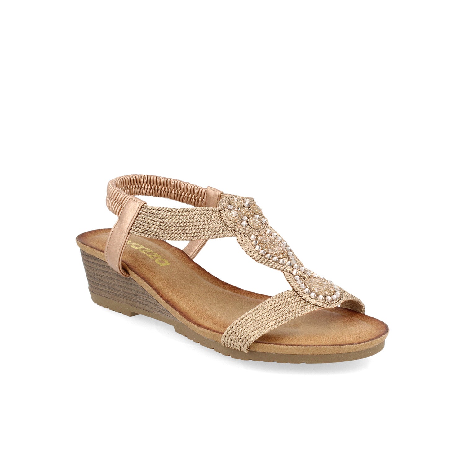 Sandalia Casual Vazza color Oro para Mujer