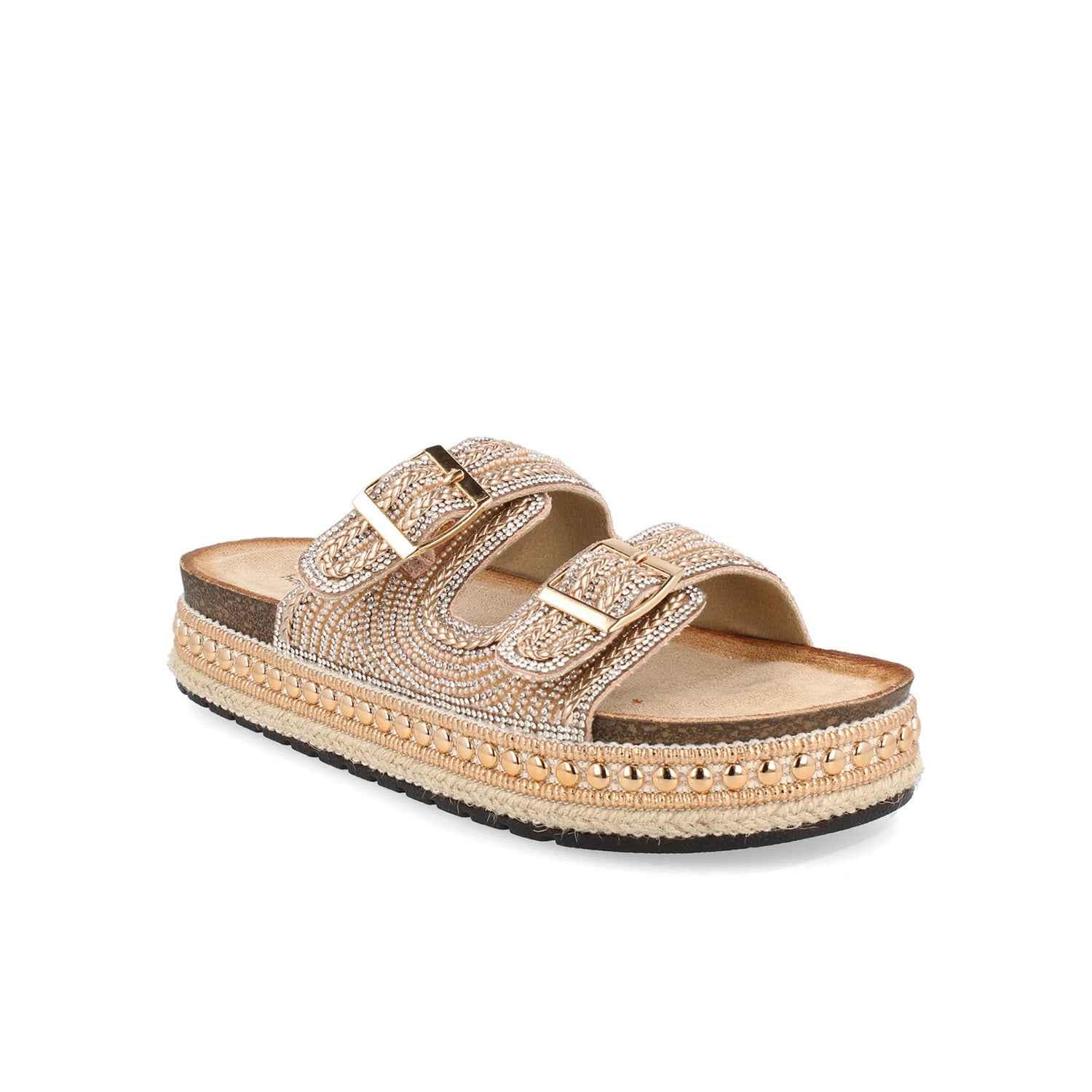 Sandalia Casual Vazza color Oro para Mujer