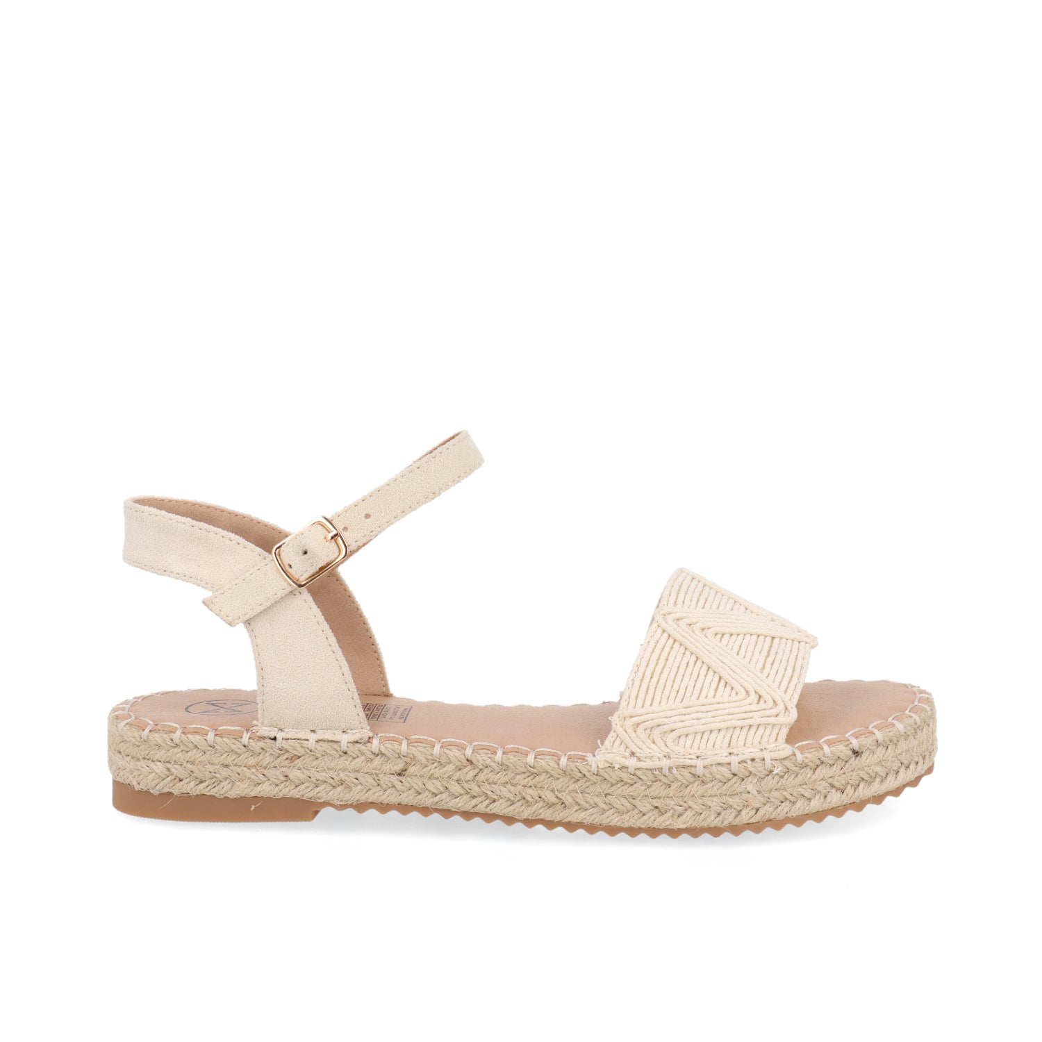 Sandalia Casual Vazza color Latte para Mujer con detalles de yute