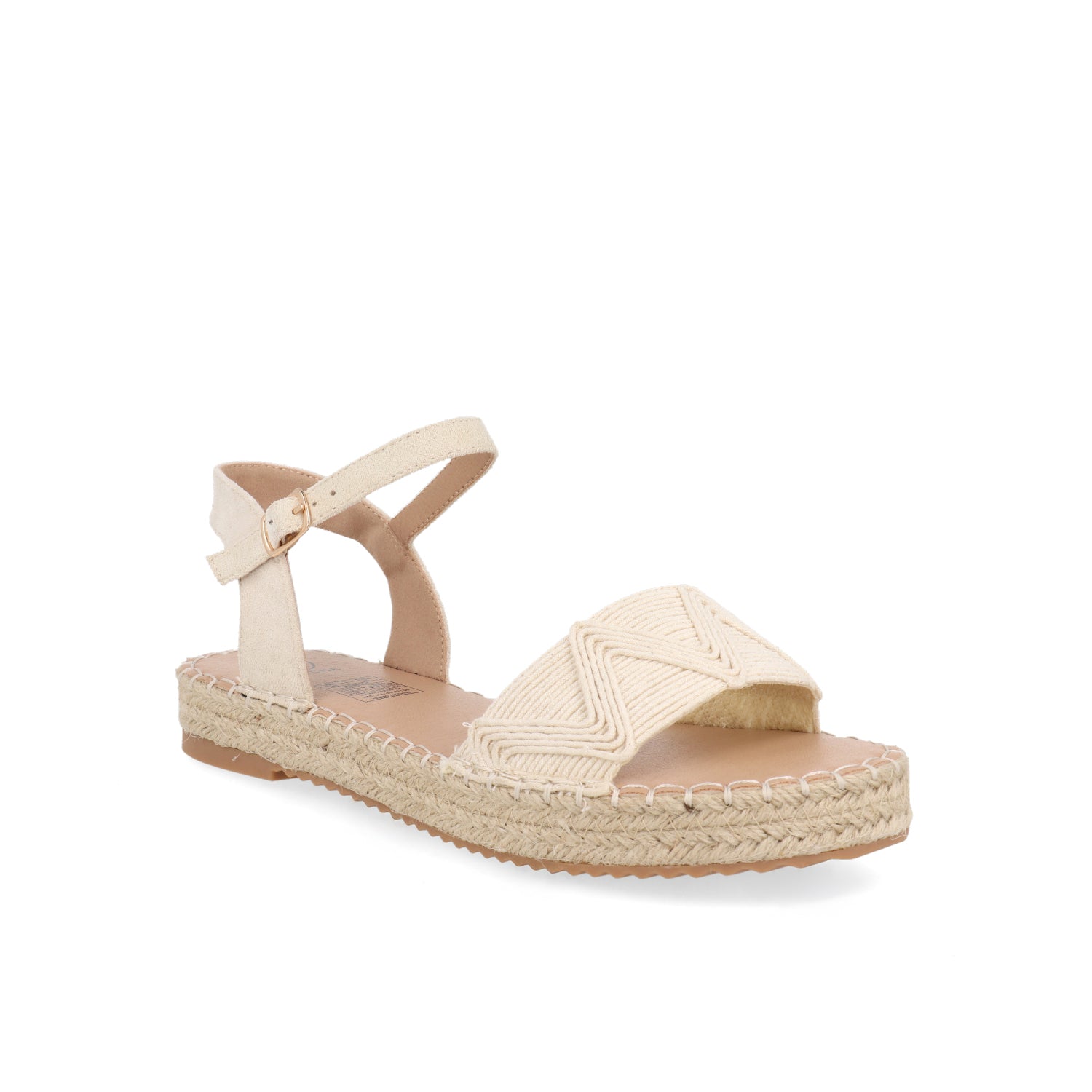 Sandalia Casual Vazza color Latte para Mujer con detalles de yute