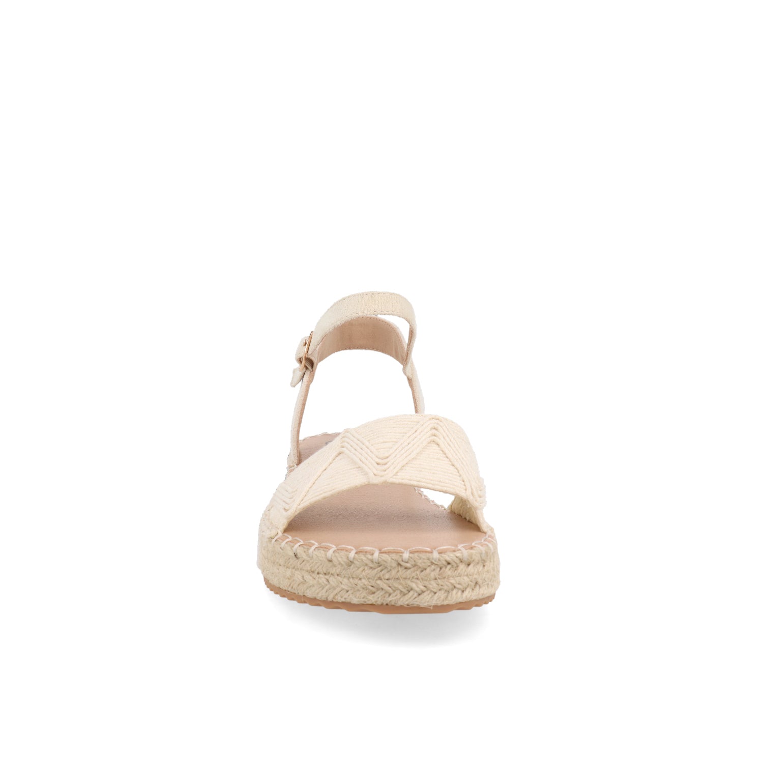 Sandalia Casual Vazza color Latte para Mujer con detalles de yute