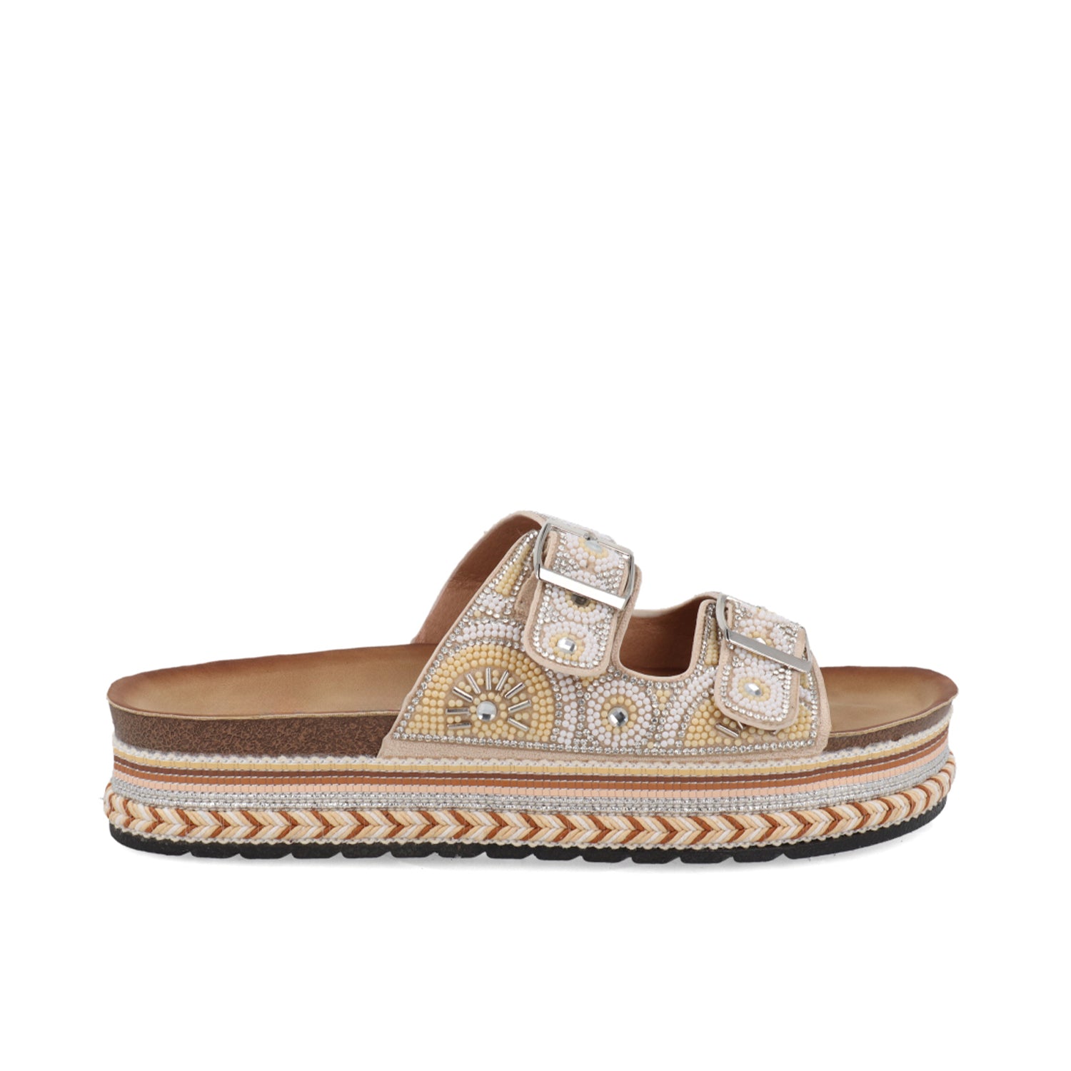 Sandalia Casual Vazza color Oro para Mujer con brillos