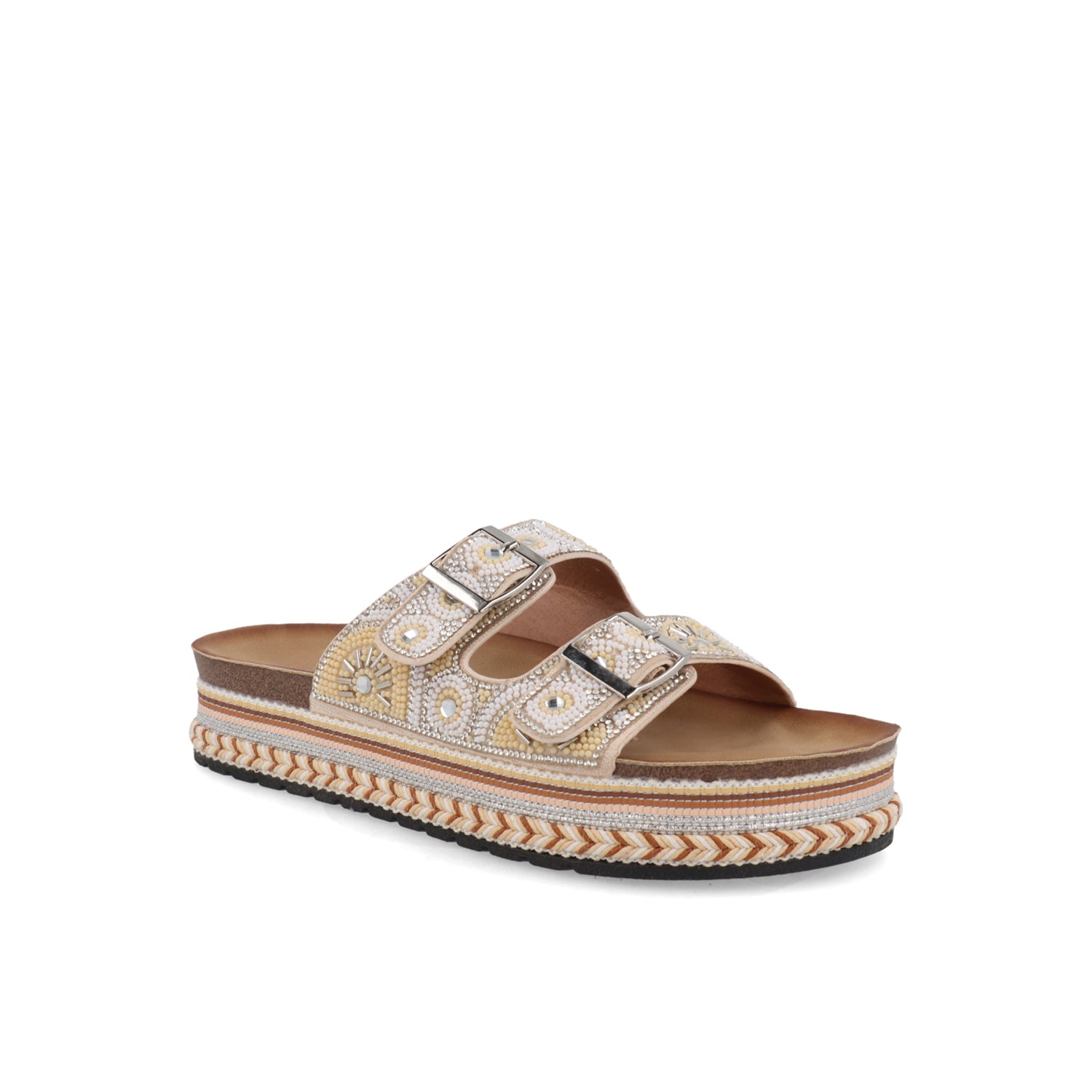 Sandalia Casual Vazza color Oro para Mujer con brillos