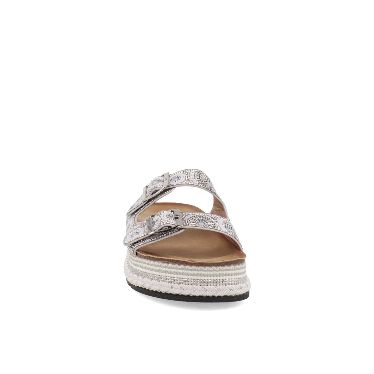 Sandalia Casual Vazza color Plata para Mujer con brillos