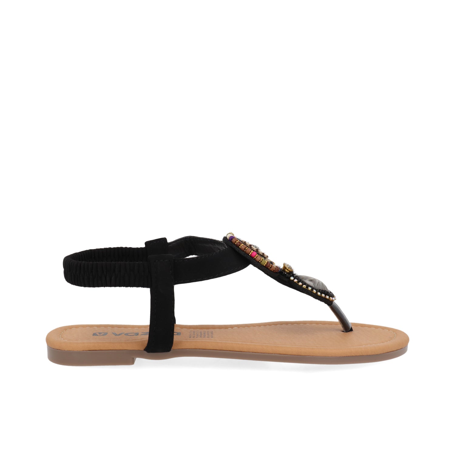 Sandalia Casual Vazza color Negro para Mujer con Chinela de pedrería