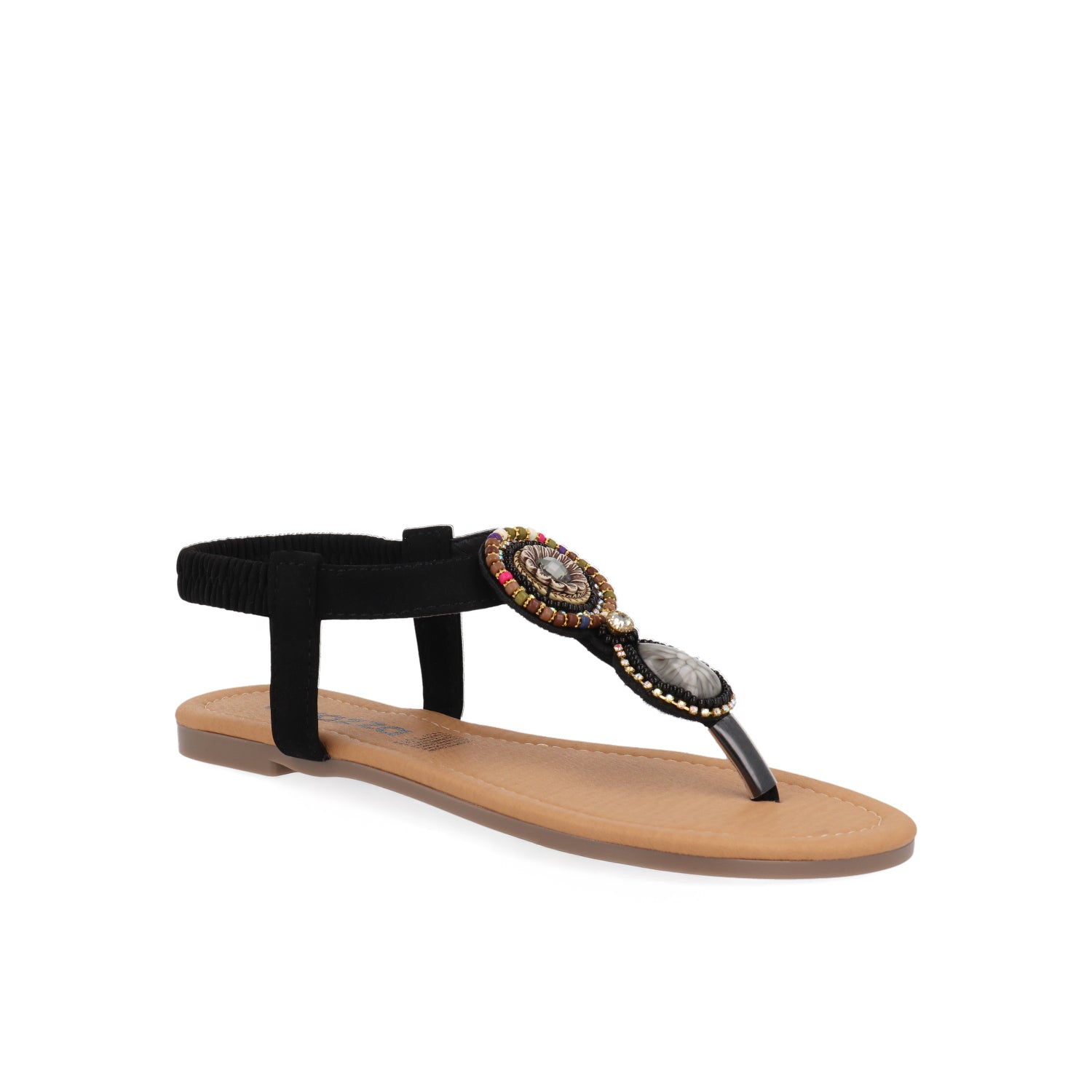 Sandalia Casual Vazza color Negro para Mujer con Chinela de pedrería