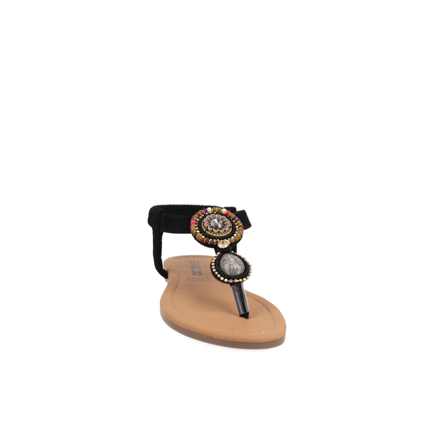 Sandalia Casual Vazza color Negro para Mujer con Chinela de pedrería