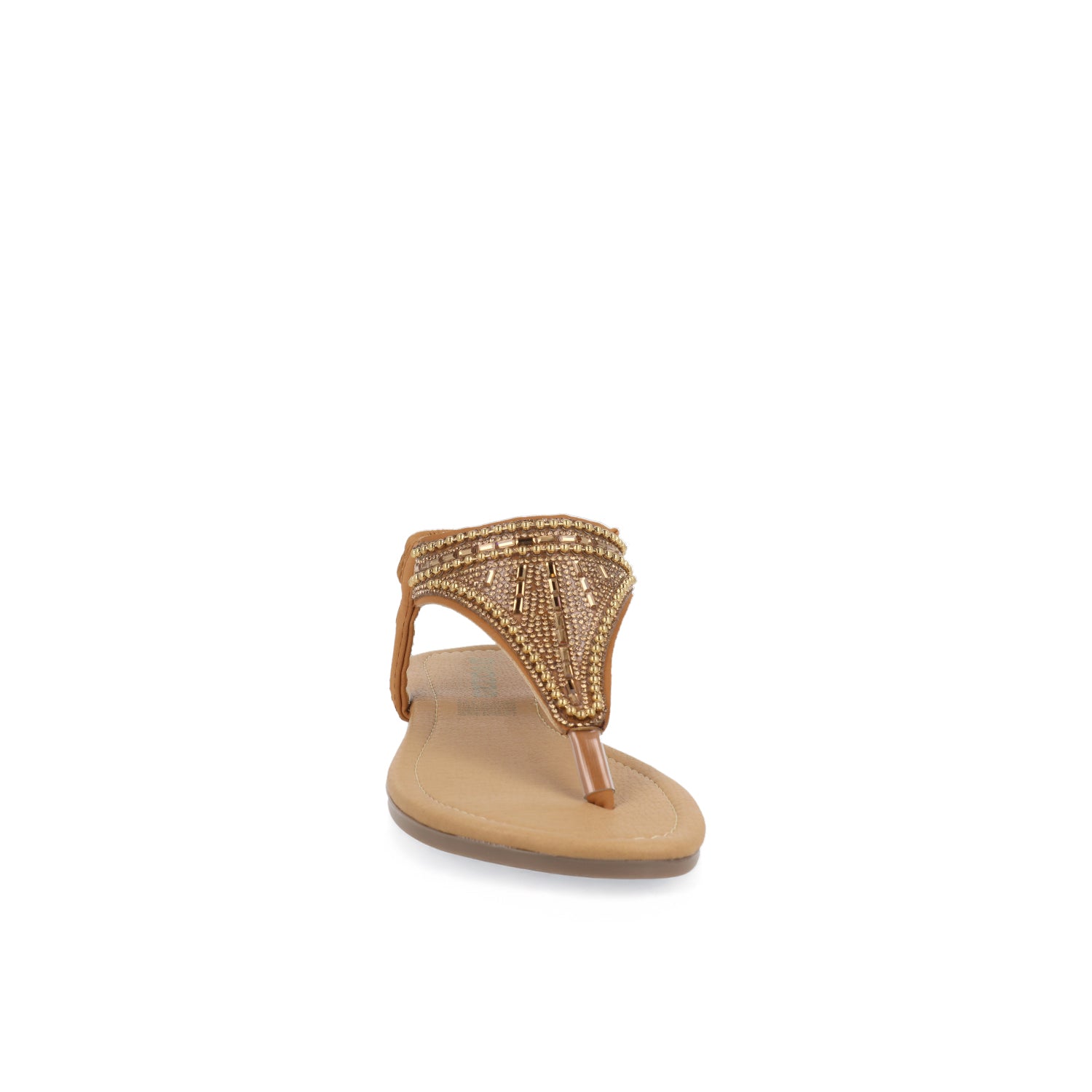 Sandalia Casual Vazza color Tan para Mujer con chinela de Pedrería