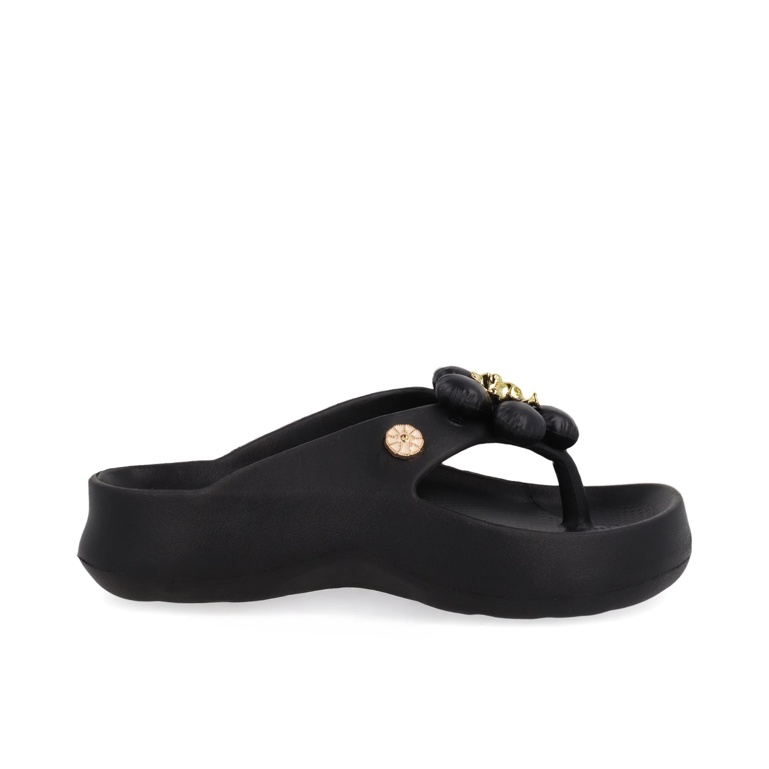 Sandalia de Playa Vazza color Negro para Mujer con detalle de Oso