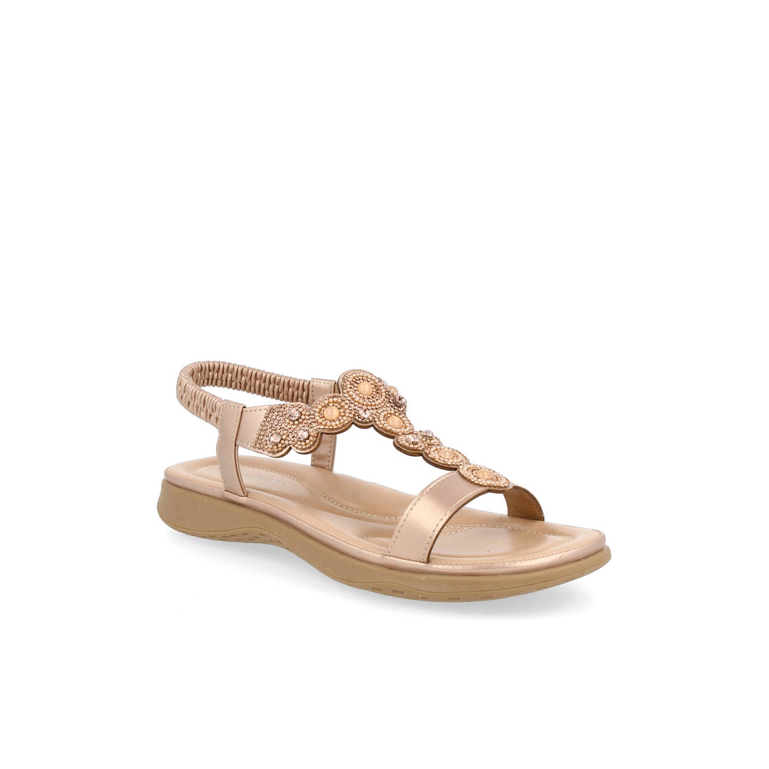 Sandalia Casual Vazza color Oro Rosado para Mujer