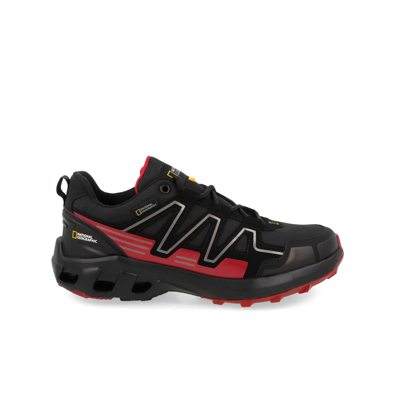 Tenis Urbano National Geographic color Negro Con Rojo para Hombre