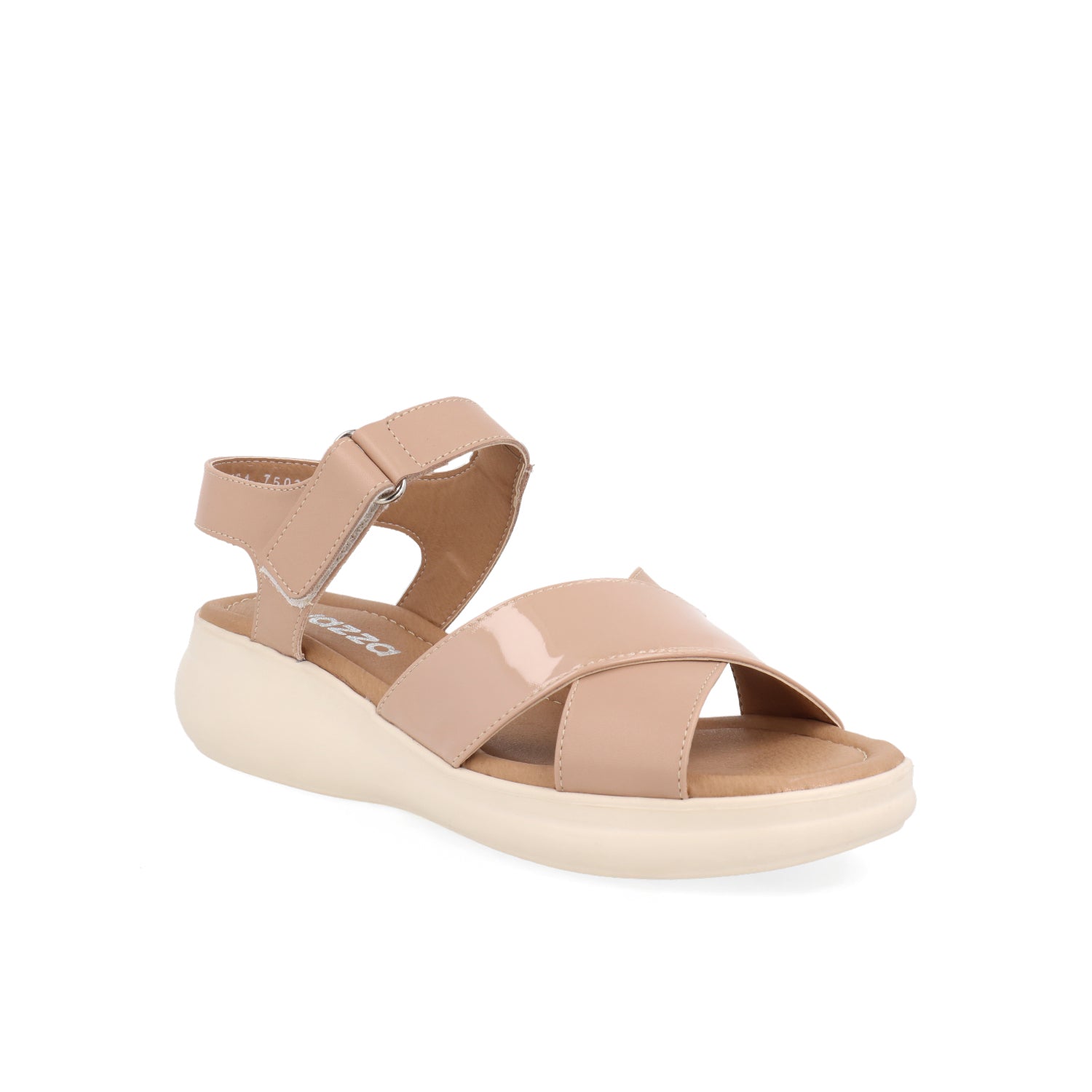 Sandalia Casual Vazza color Maquillaje para Mujer con ajuste de Velcro