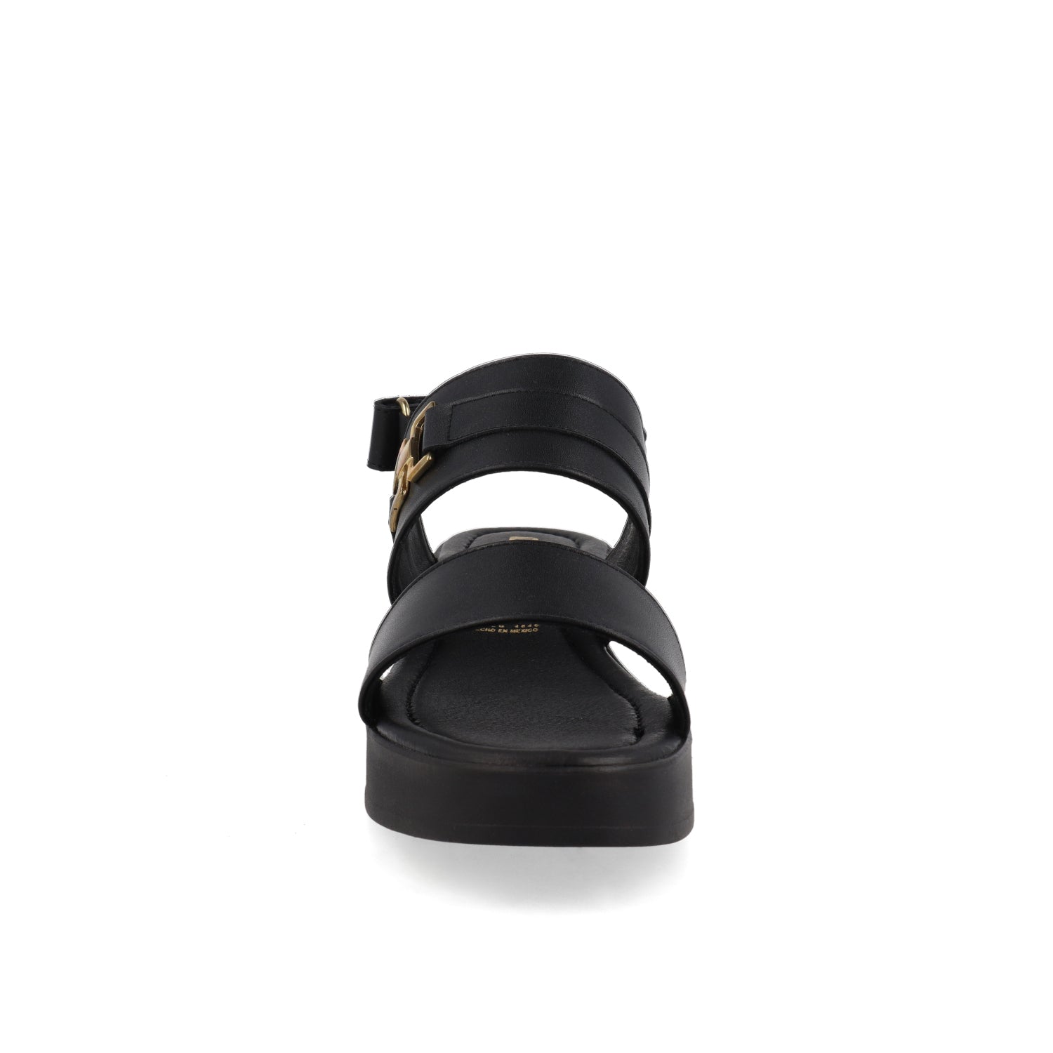 Sandalia Casual Vazza color Negro para Mujer con detalle Dorado