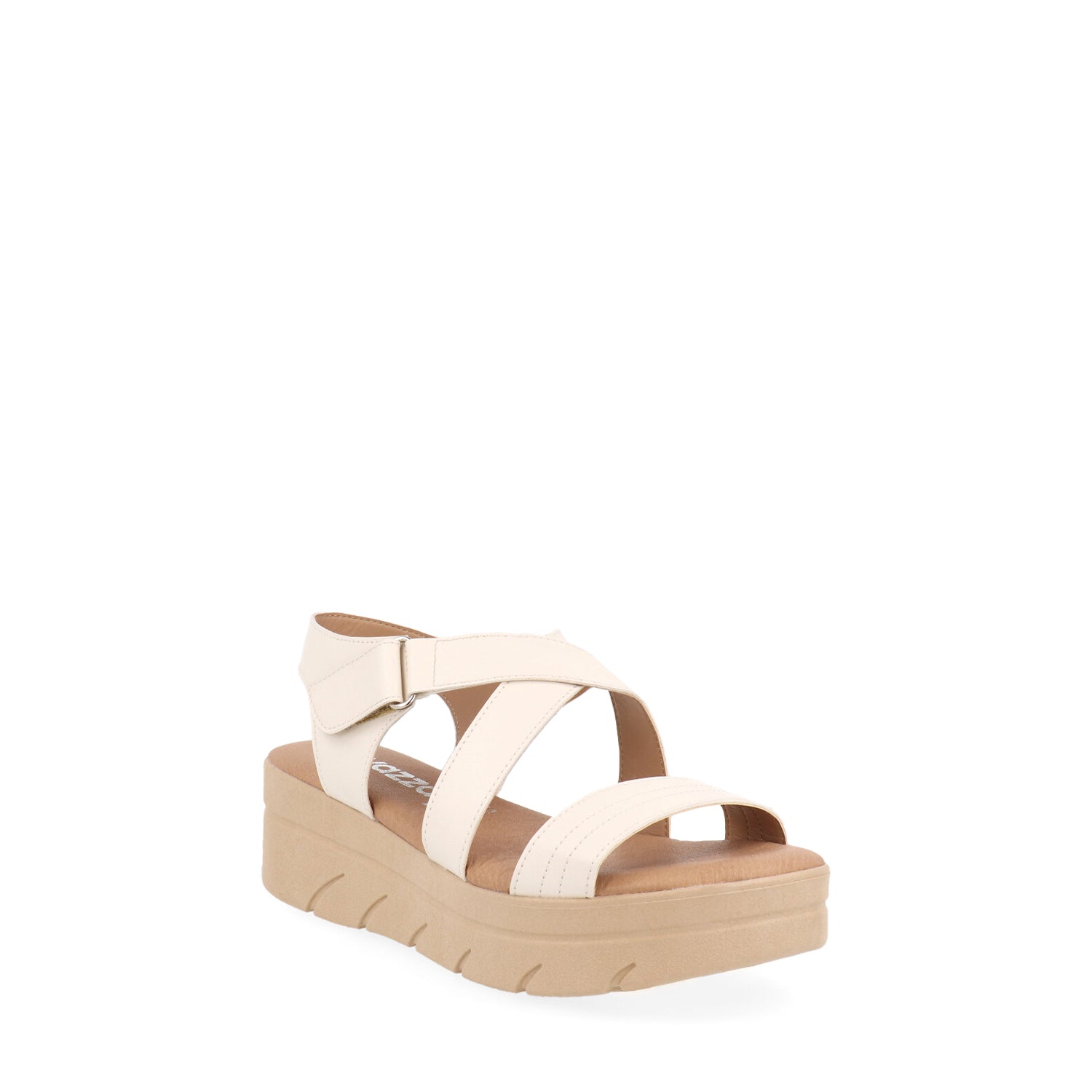 Sandalia Vazza color Latte para Mujer