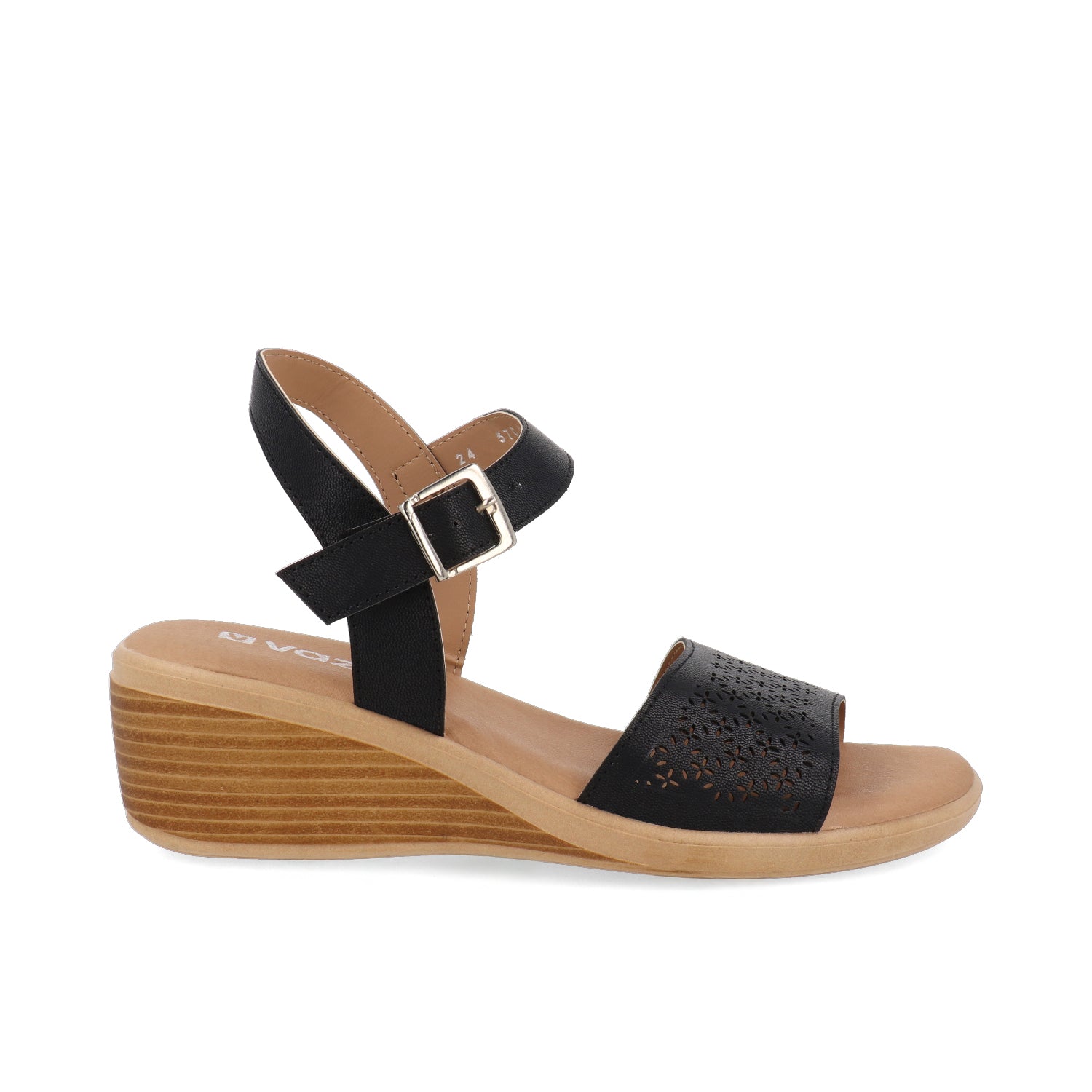 Sandalia Casual Vazza color Negro para Mujer con perforaciones