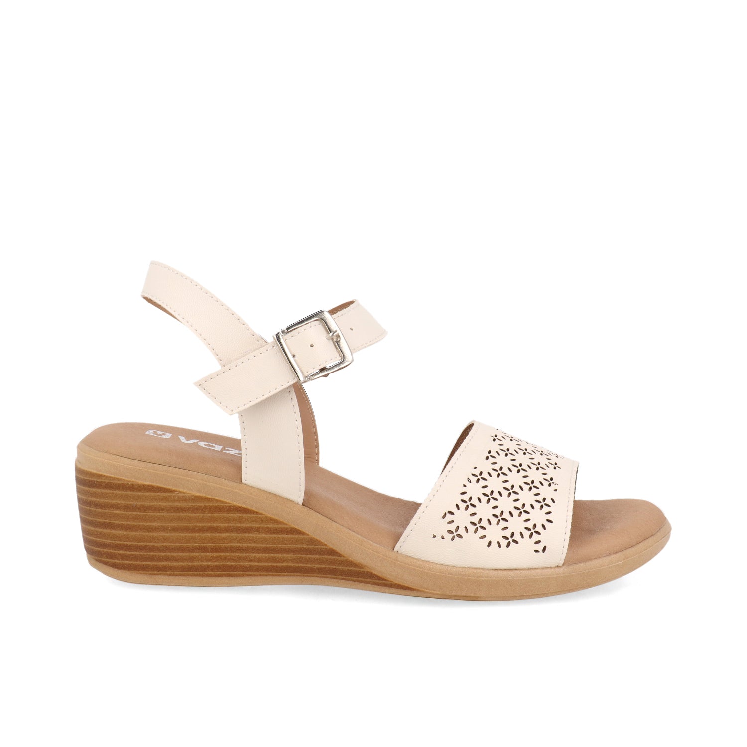 Sandalia Casual Vazza color Blanco para Mujer con perforaciones