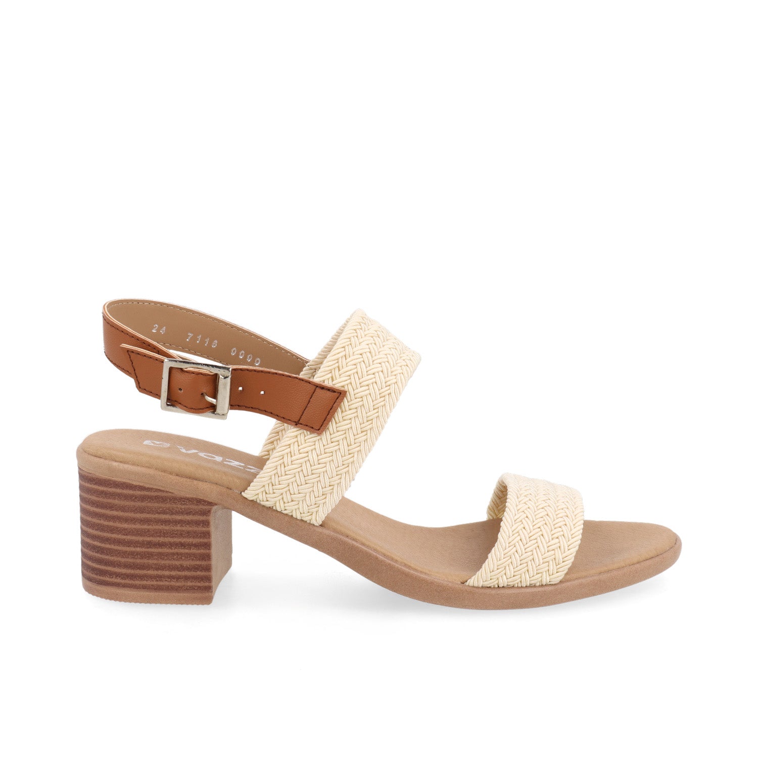 Sandalia Casual Vazza color Latte para Mujer con chinela tejida