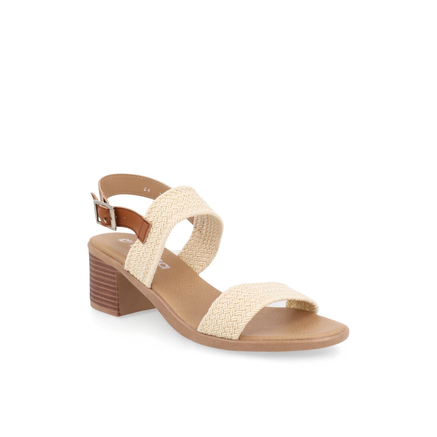 Sandalia Casual Vazza color Latte para Mujer con chinela tejida