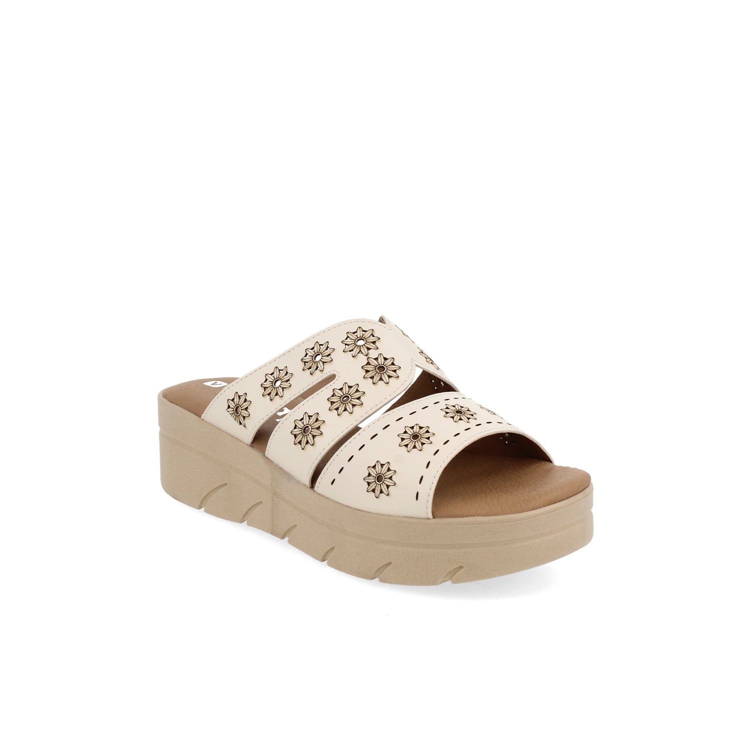 Sandalia Casual Vazza color Latte para Mujer