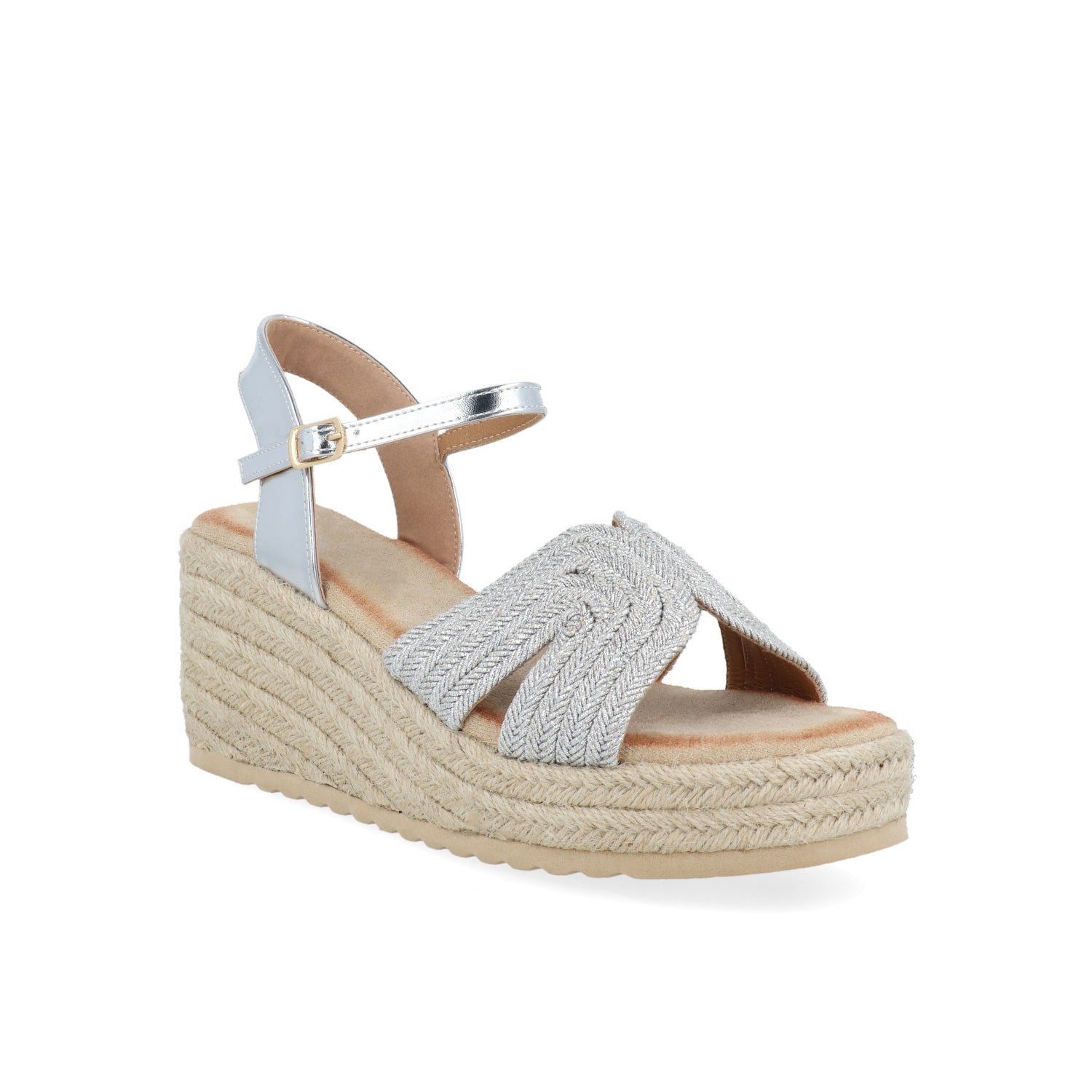 Sandalia Casual Weston color Plata para Mujer