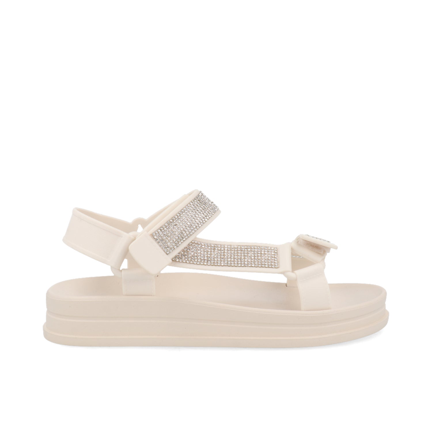 Sandalia Casual Vazza color Blanco para Mujer con brillos