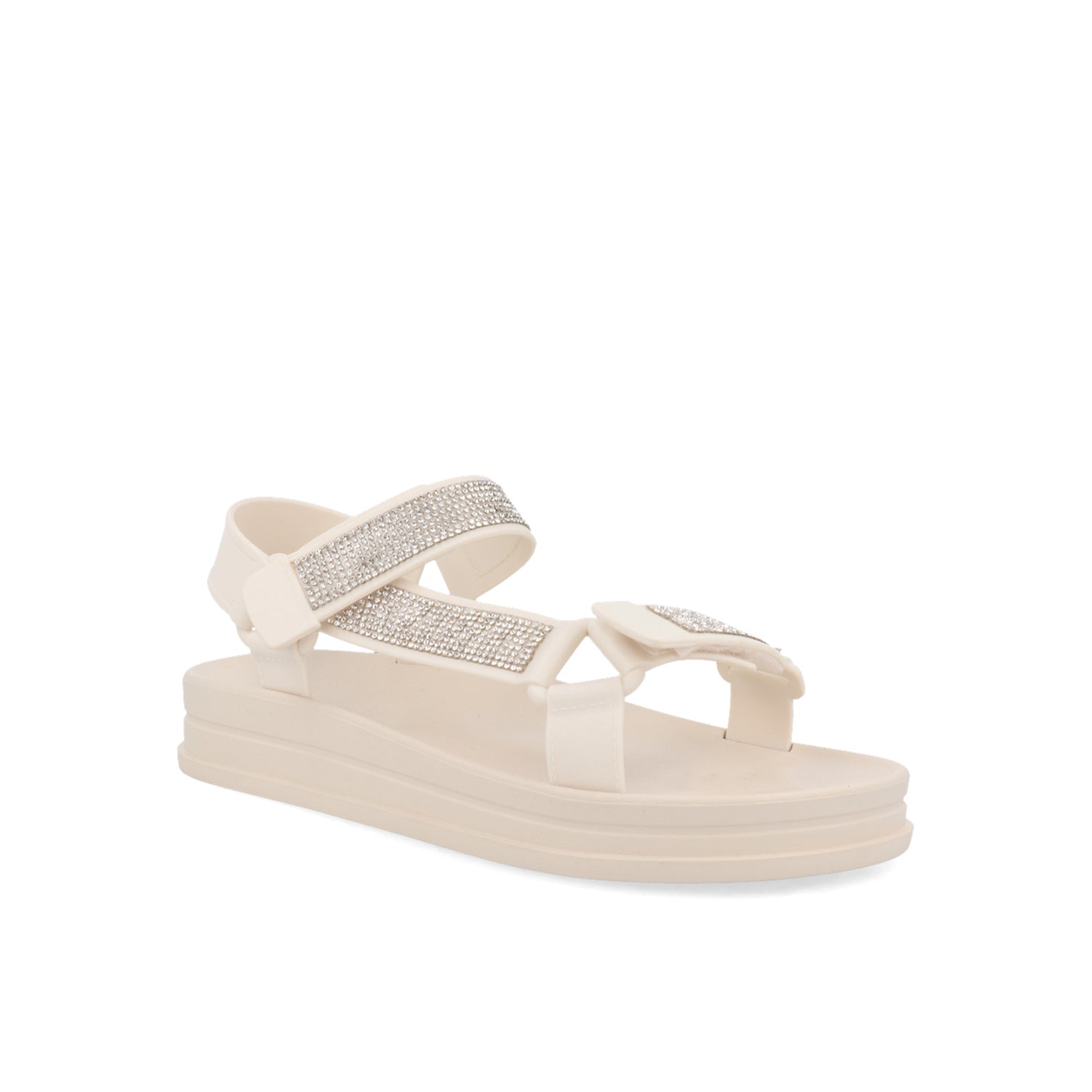Sandalia Casual Vazza color Blanco para Mujer con brillos