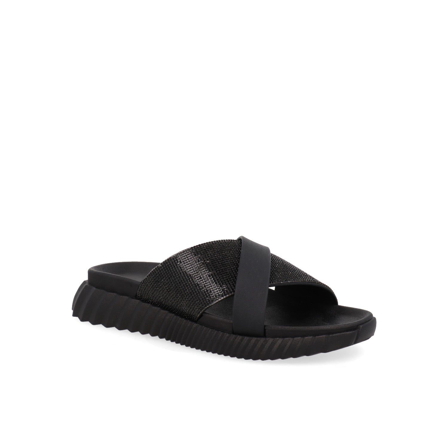 Sandalia Casual Vazza color Negro para Mujer con brillos