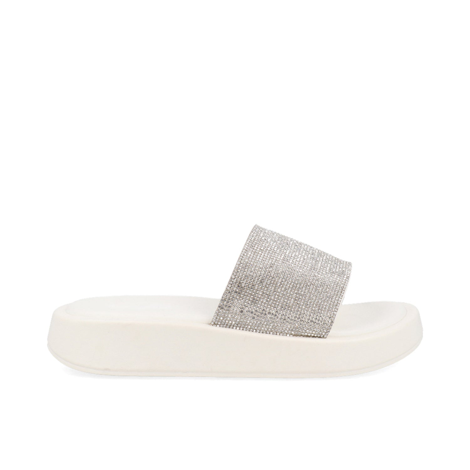 Sandalia Casual Vazza color Blanco para Mujer con brillos