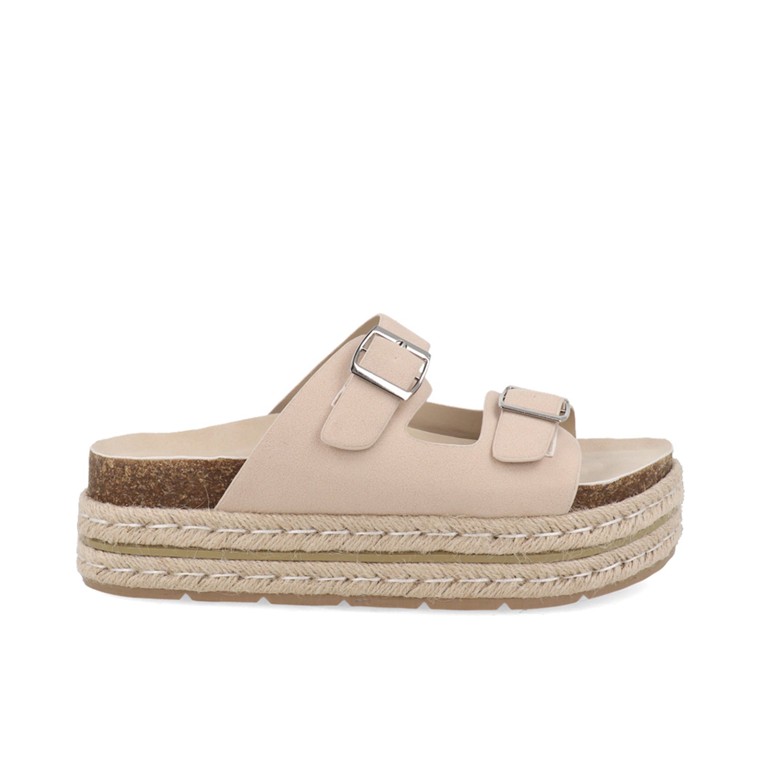 Sandalia Casual Vazza color beige para Mujer con doble hebilla
