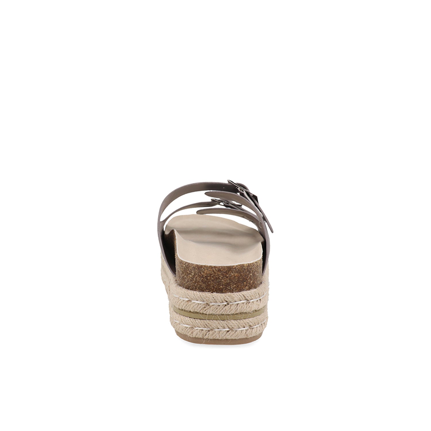 Sandalia Casual Vazza color Gris para Mujer con doble hebilla