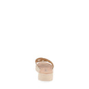 Sandalia de Piso Vazza color Beige con aplicaciones Plata para Mujer