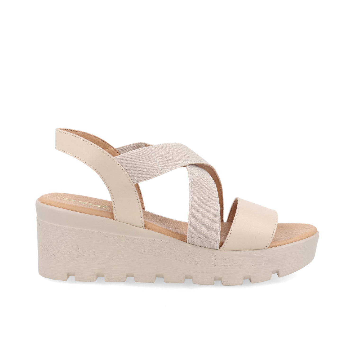 Sandalia Casual Vazza color Nude para Mujer con ajuste de Resorte