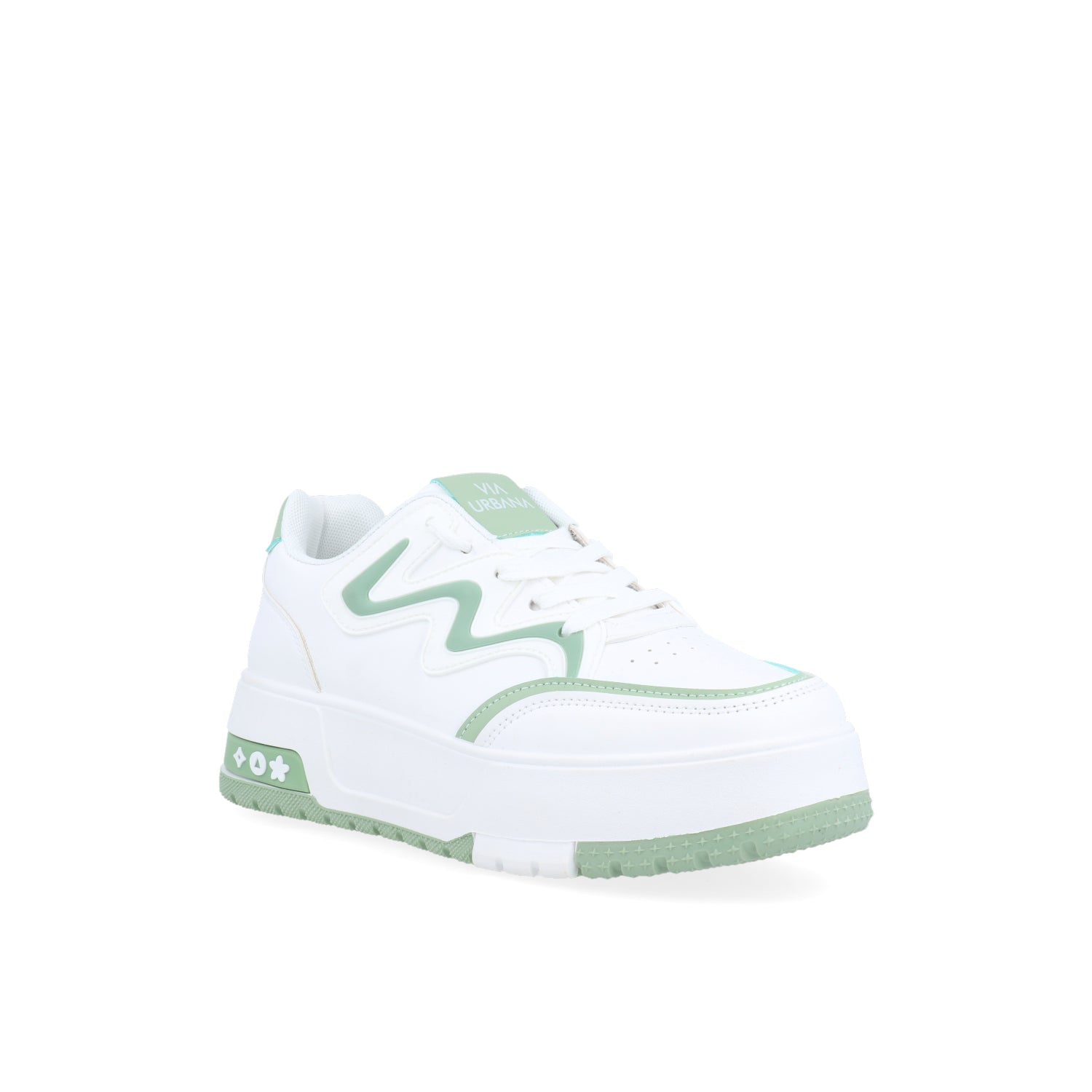 Tenis Urbano Vazza color Blanco Con Verde para Mujer