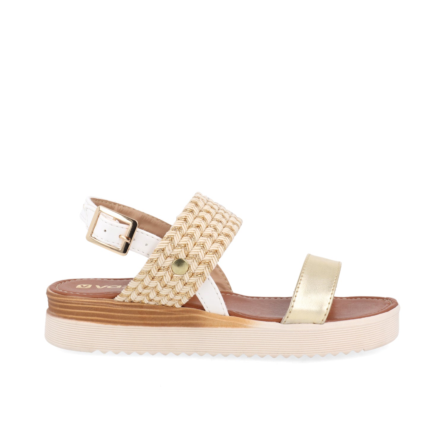 Sandalia Casual Vazza color Oro para Mujer