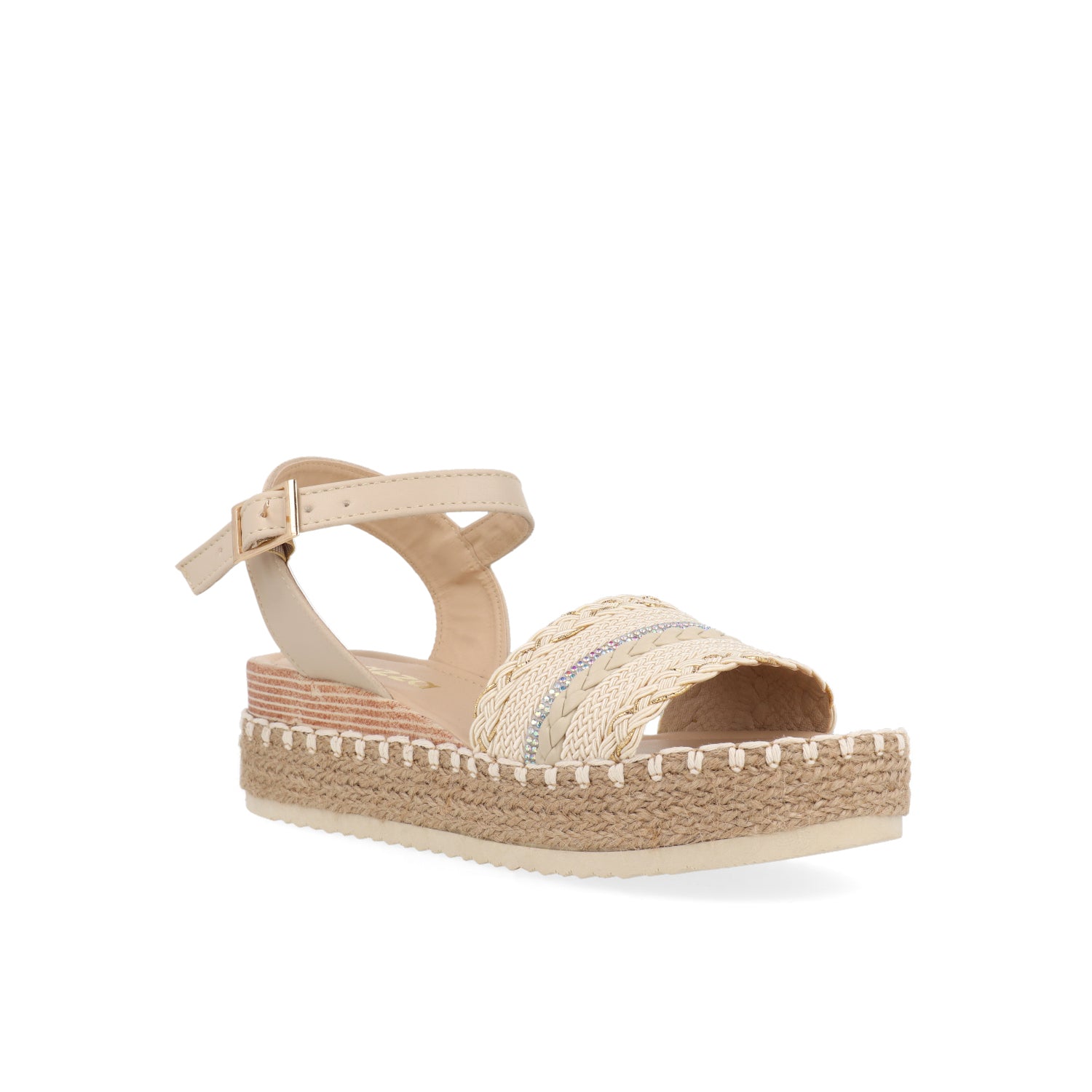 Sandalia Casual Vazza color Beige para Mujer con chinela trenzada