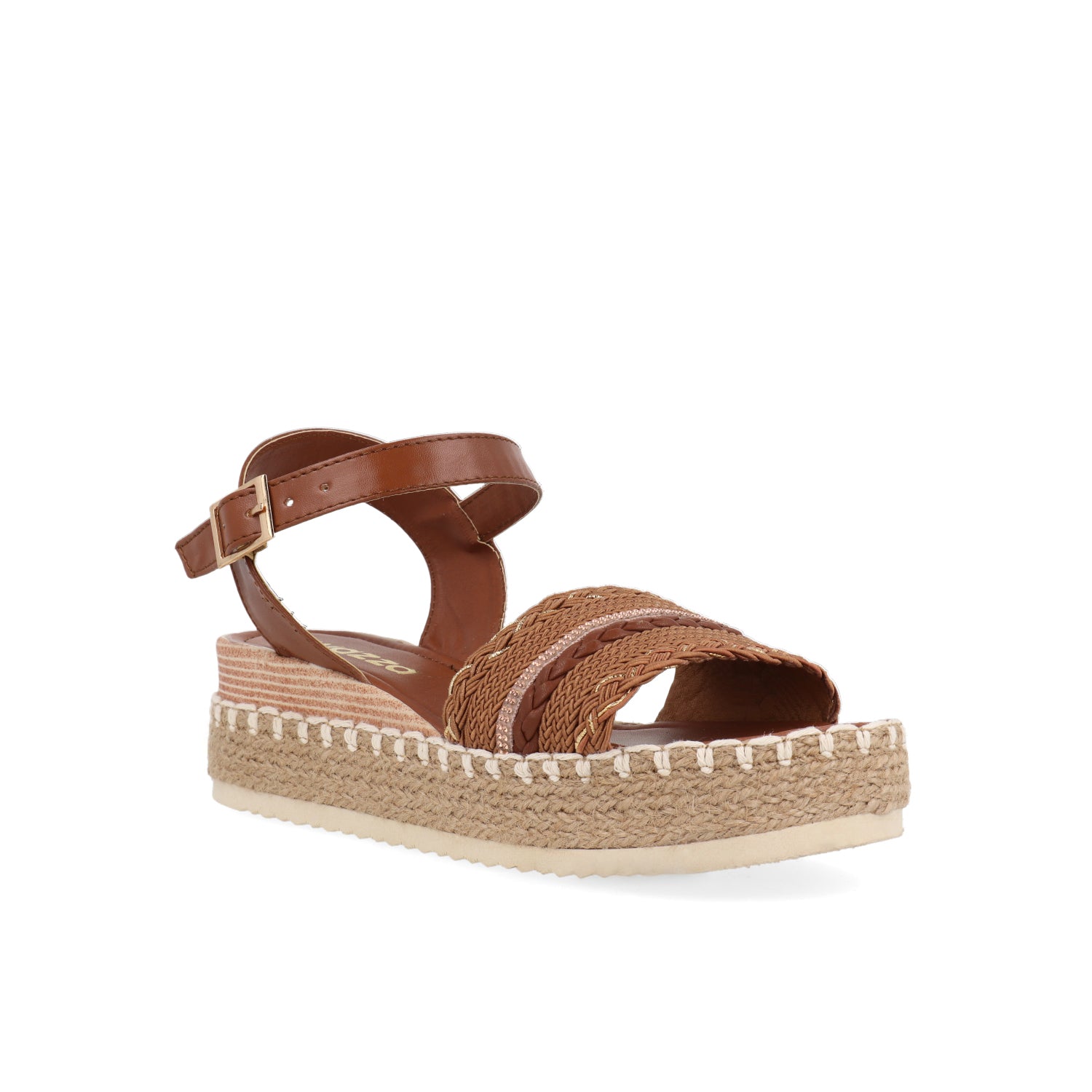 Sandalia Casual Vazza color Tan para Mujer con chinela trenzada