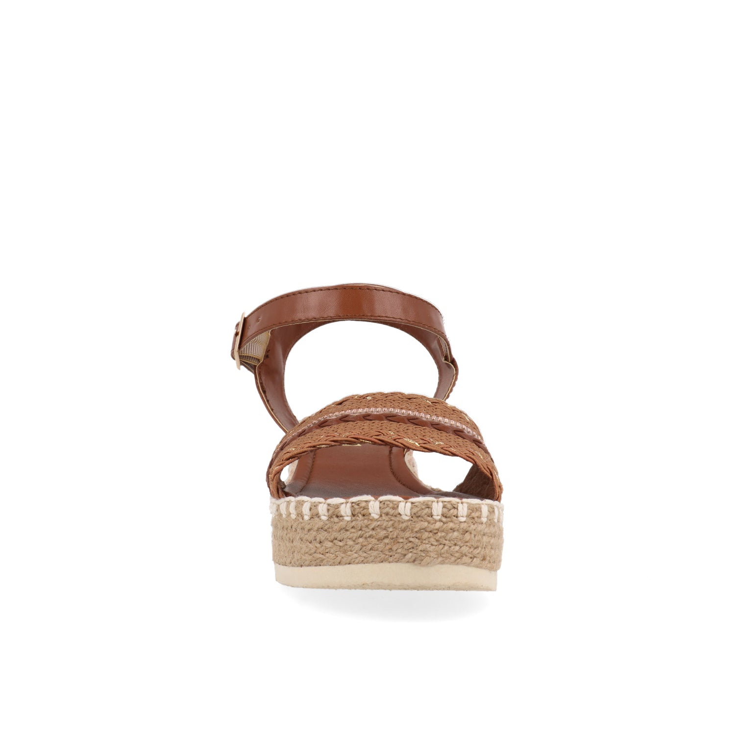 Sandalia Casual Vazza color Tan para Mujer con chinela trenzada