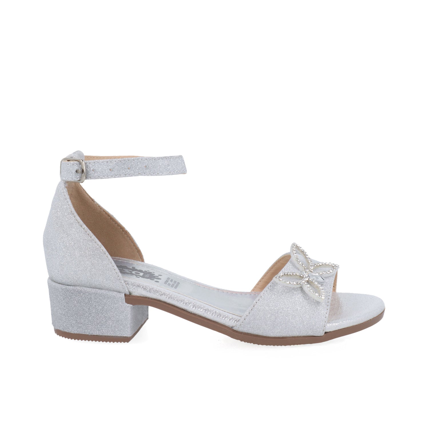 Zapatilla Casual Vazza color Plata para Junior Niña con detalle de mariposa
