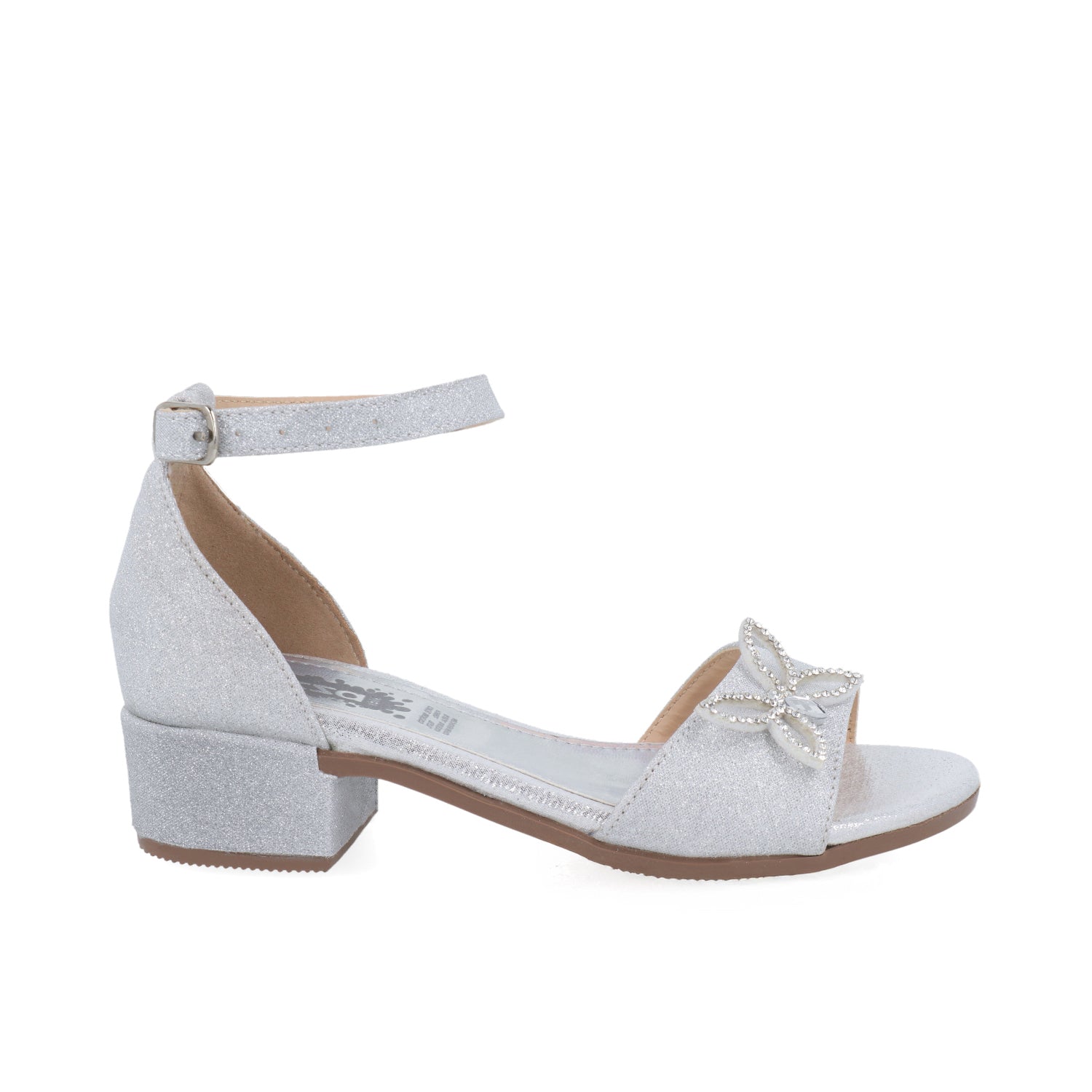 Zapatilla Casual Vazza color Plata para Junior Niña con detalle de mariposa