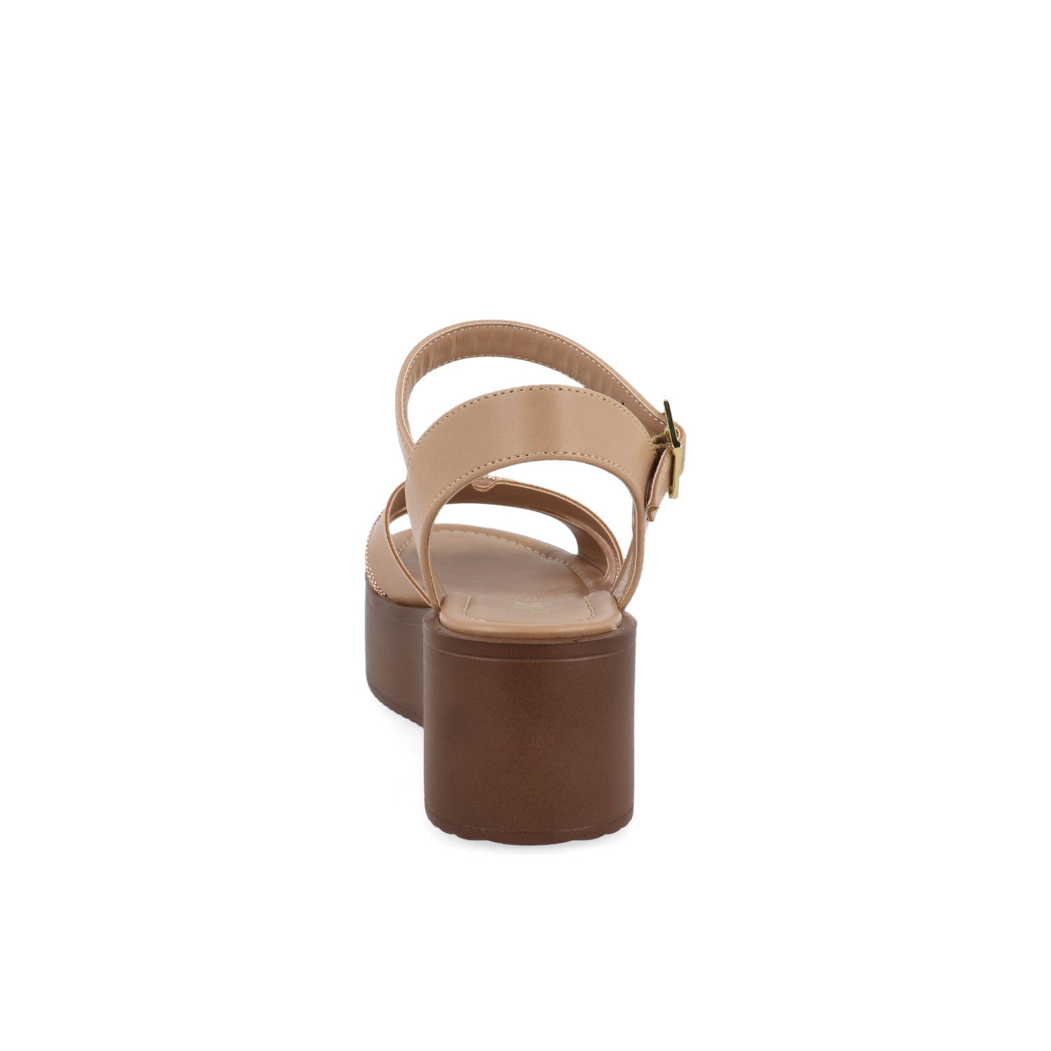 Sandalia Casual Vazza color Beige para Mujer con detalle Dorado
