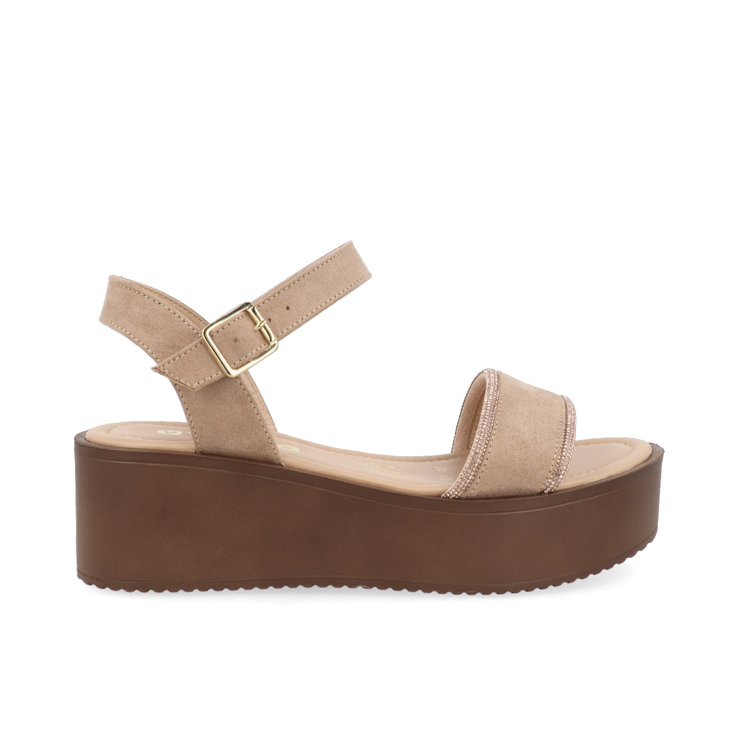 Sandalia Casual Vazza color Maquillaje para Mujer con Brillos