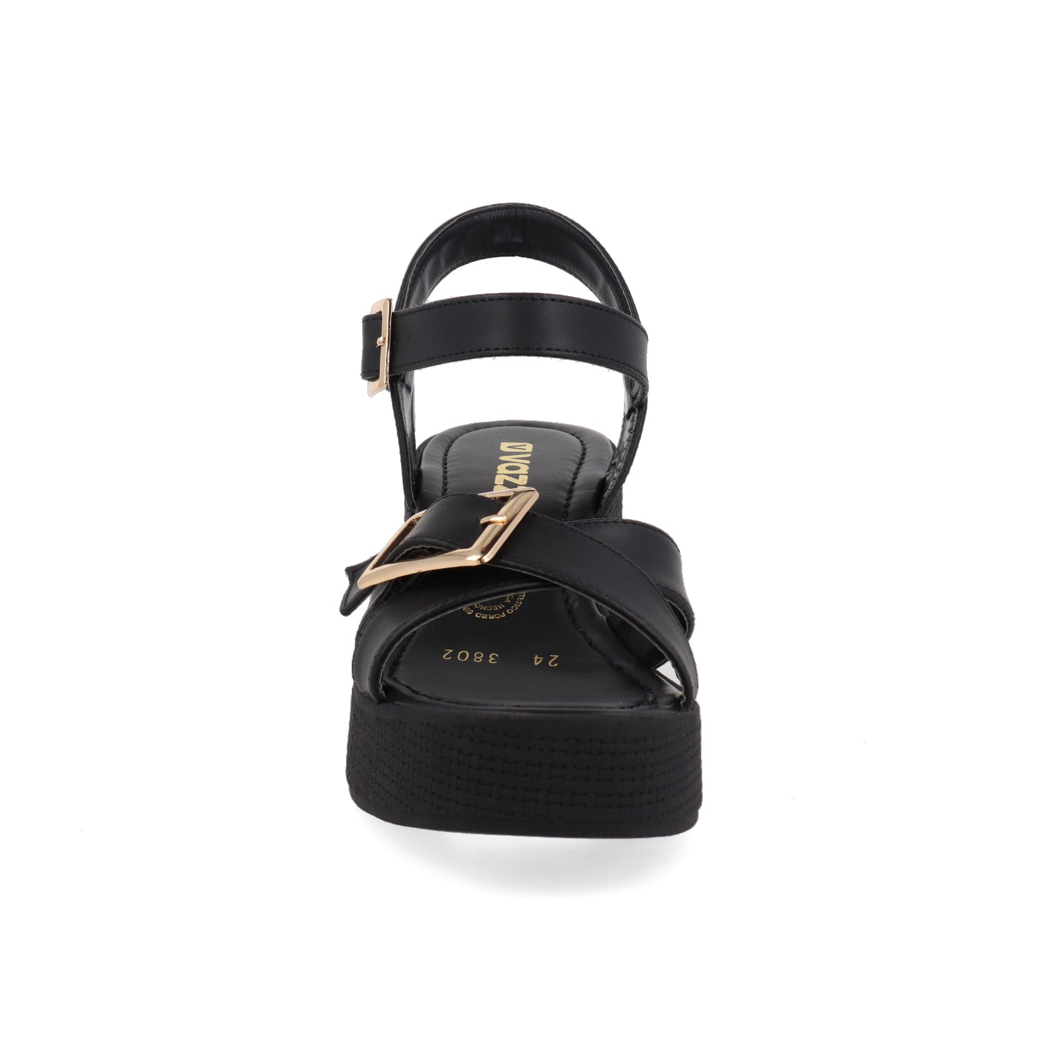 Sandalia Casual Vazza color Negro para Mujer con doble hebilla