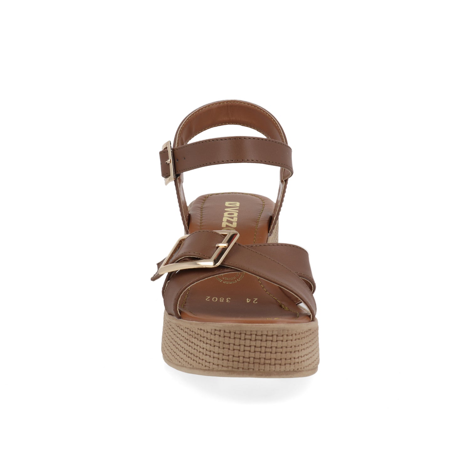 Sandalia Casual Vazza color Cafe para Mujer con doble hebilla