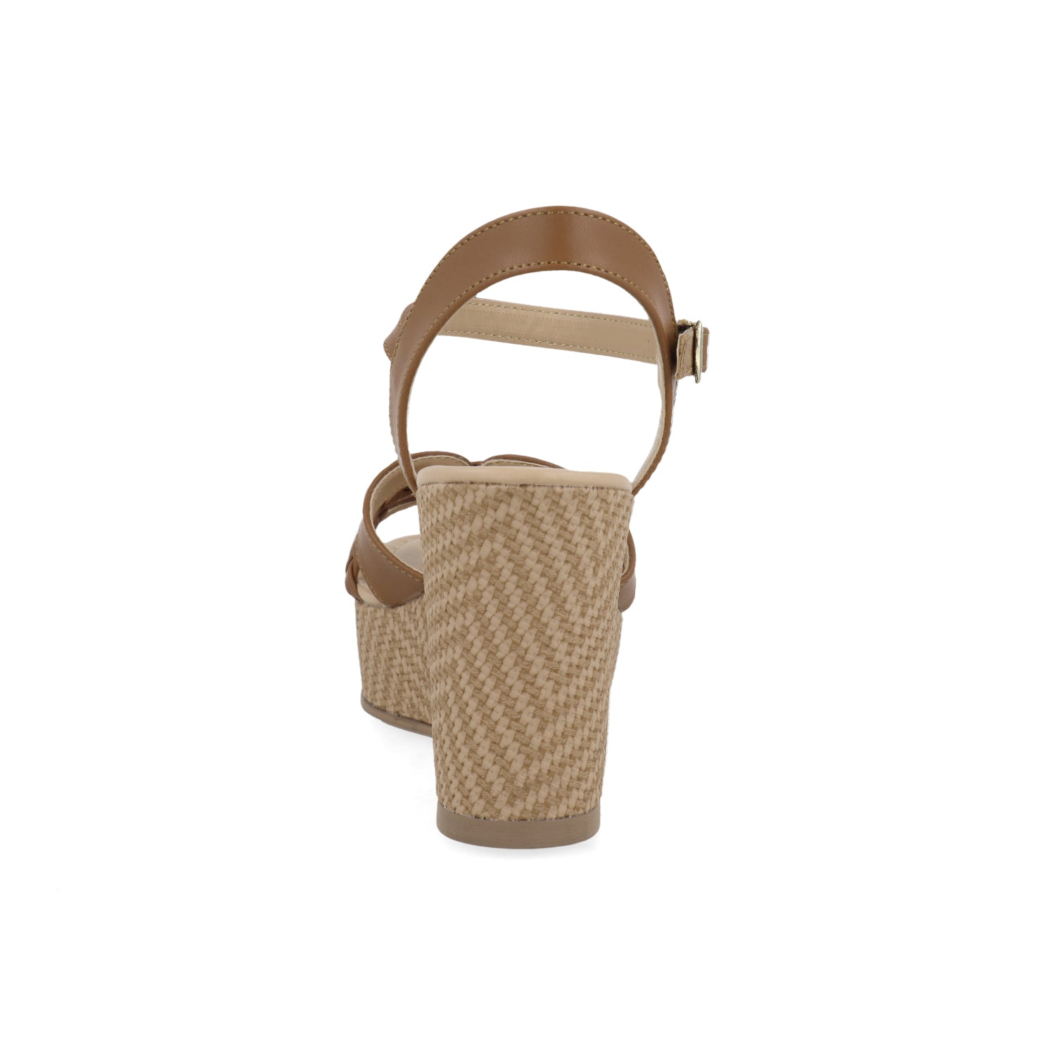 Sandalia Casual Vazza color Camel para Mujer con detalle de chinela trenzada