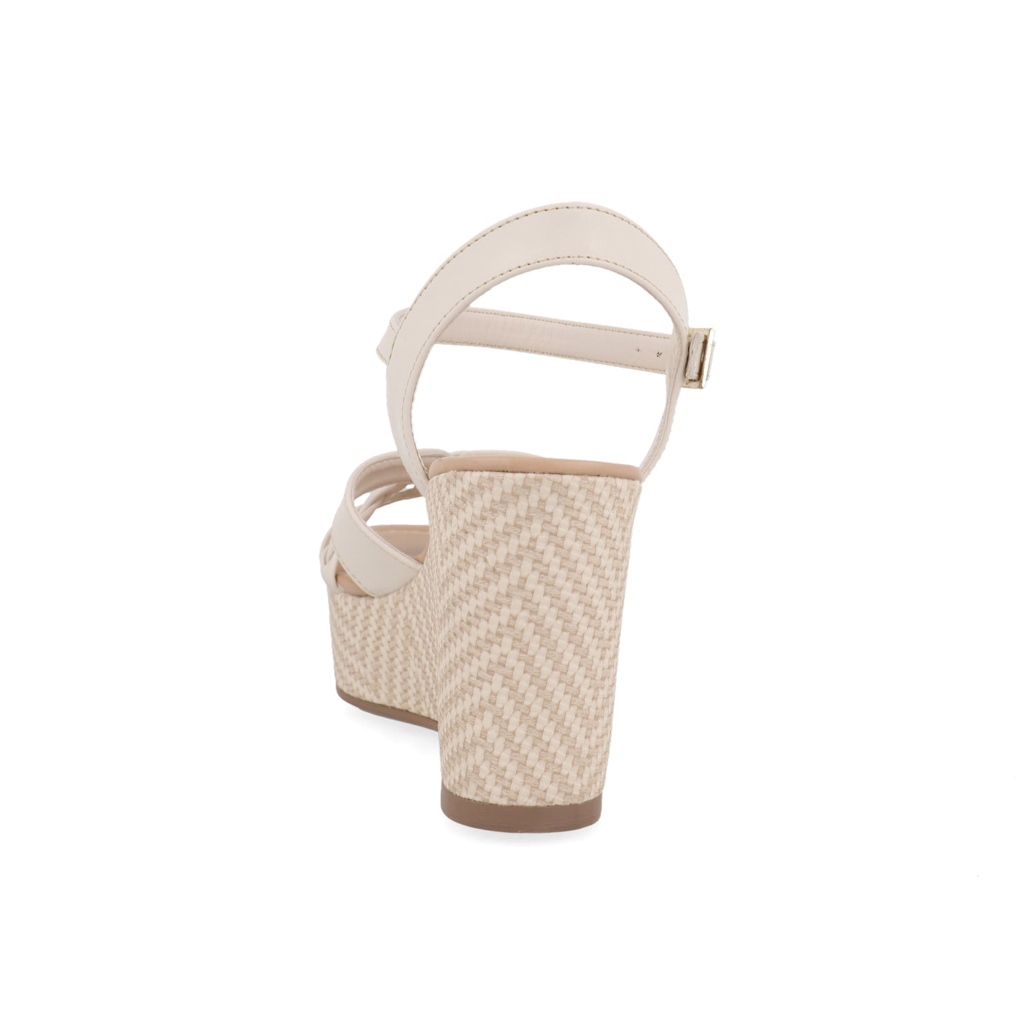 Sandalia Casual Vazza color Latte para Mujer con detalle de chinela trenzada