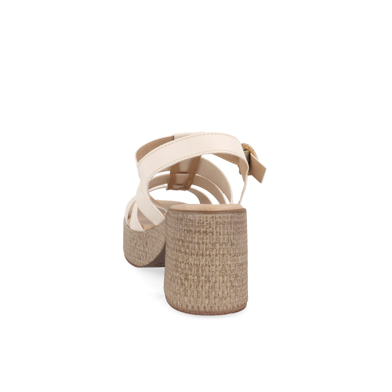 Sandalia Casual de tacón Vazza color Latte para Mujer