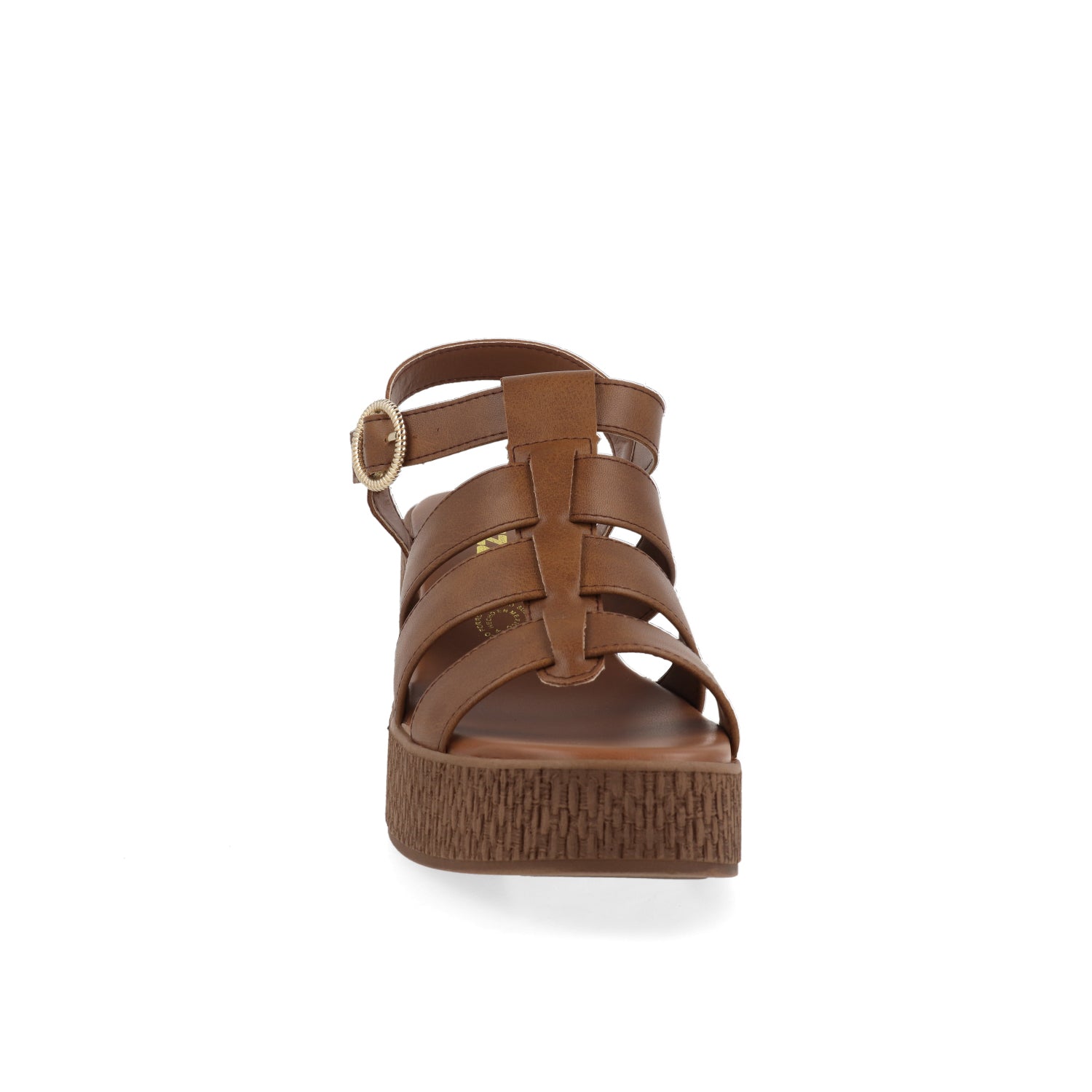 Sandalia Casual de tacon Vazza color Camel para Mujer